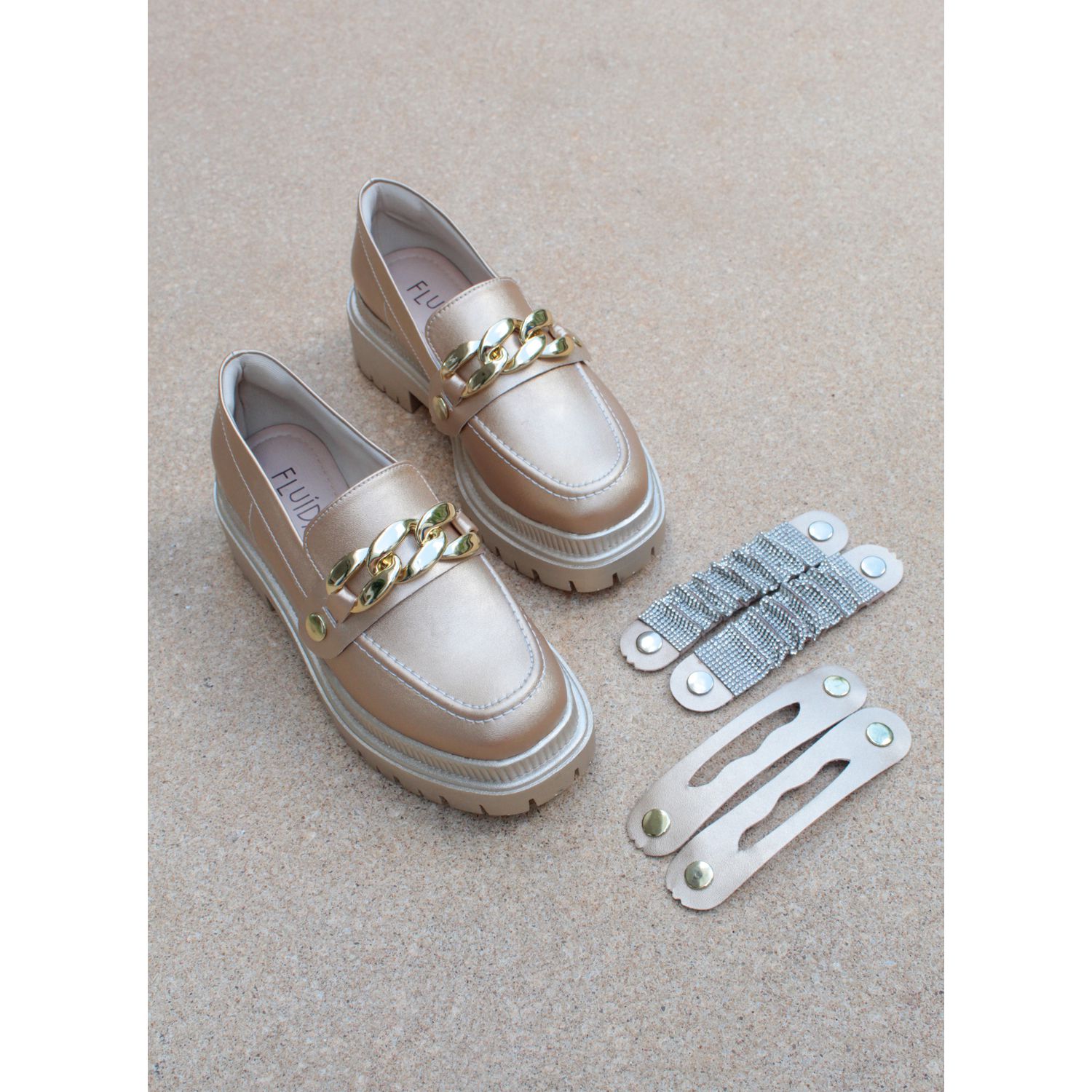 MOCASSIM 3 em 1 BETINA OURO LIGHT