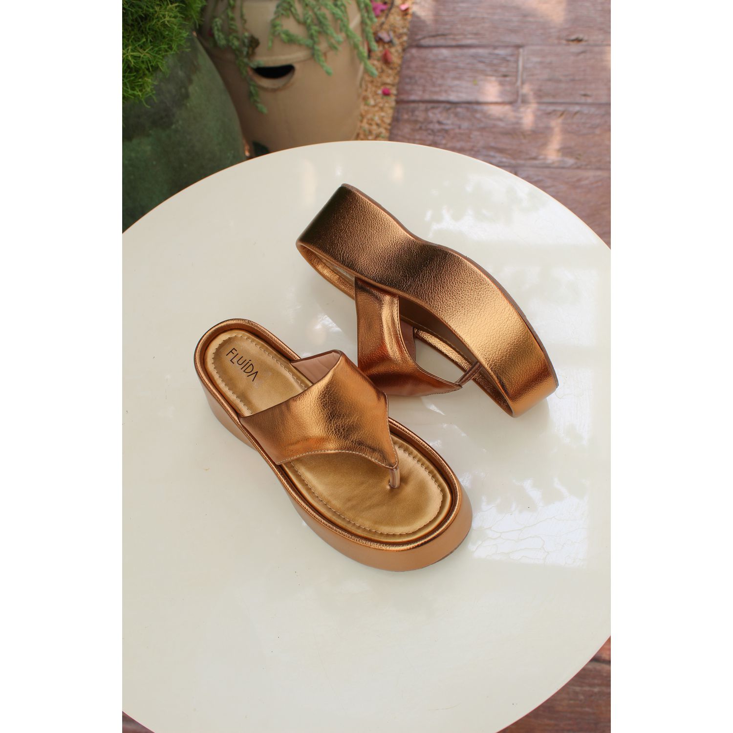 IBIZA - TAMANCO PLATAFORMA BRONZE