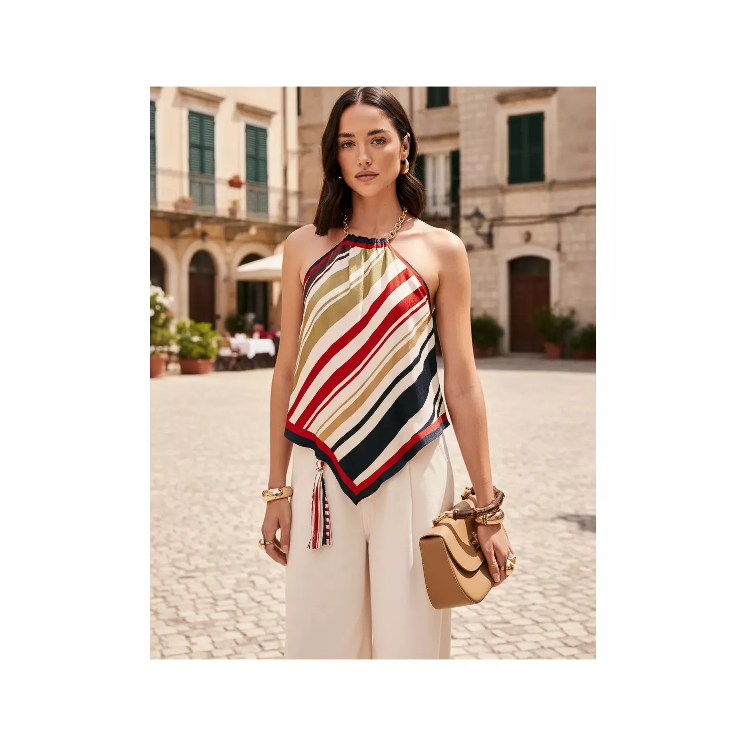 BLUSA FRENTE ÚNICA ESTAMPA LENÇO 