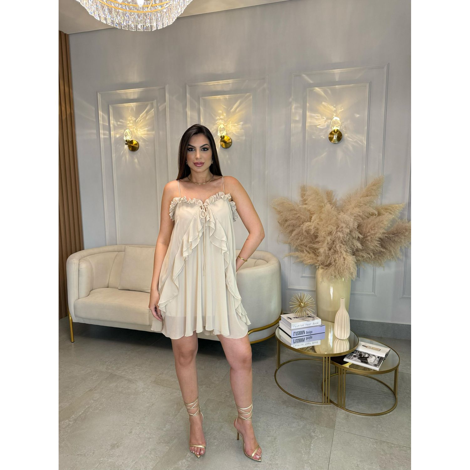 VESTIDO AMORA AREIA