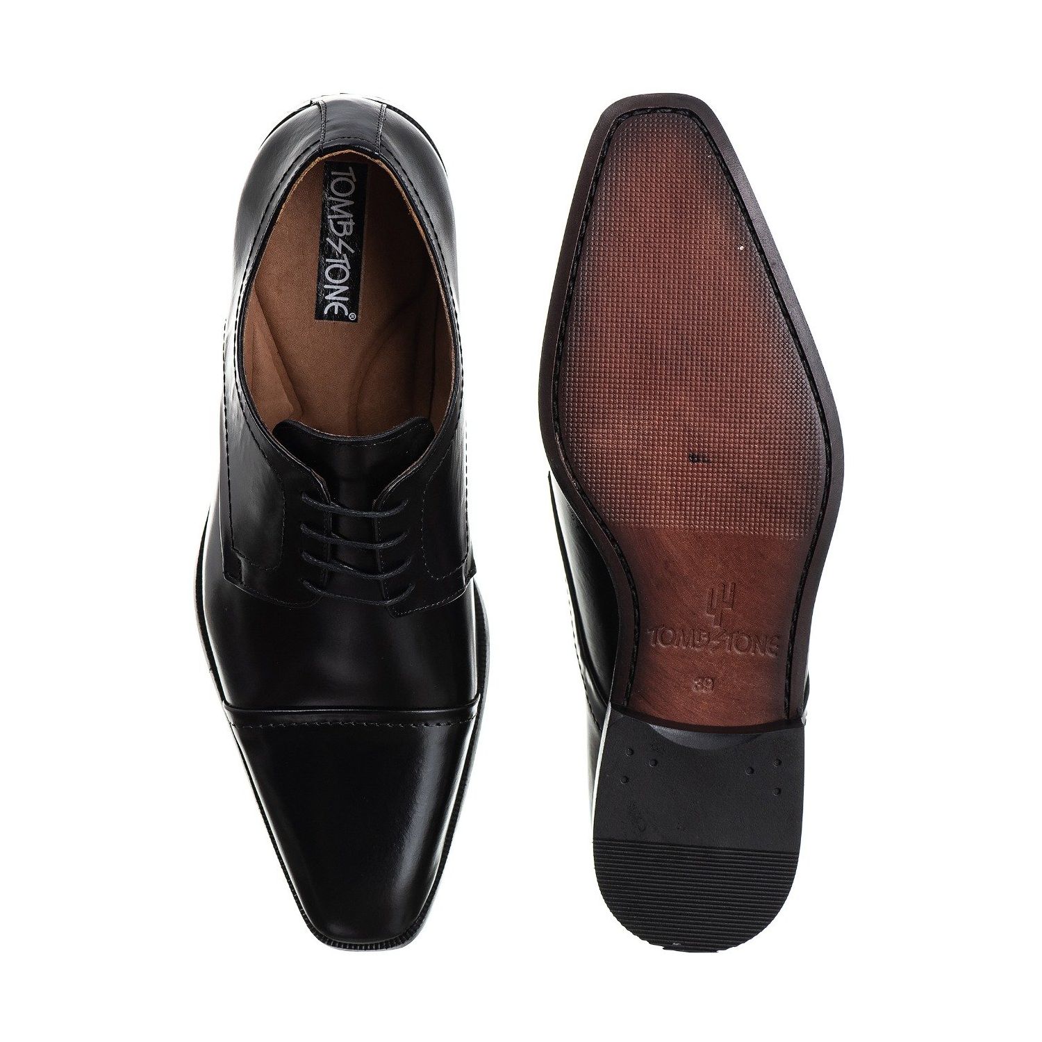 Sapato Social Derby Masculino Mônaco em Couro Naturaly Preto