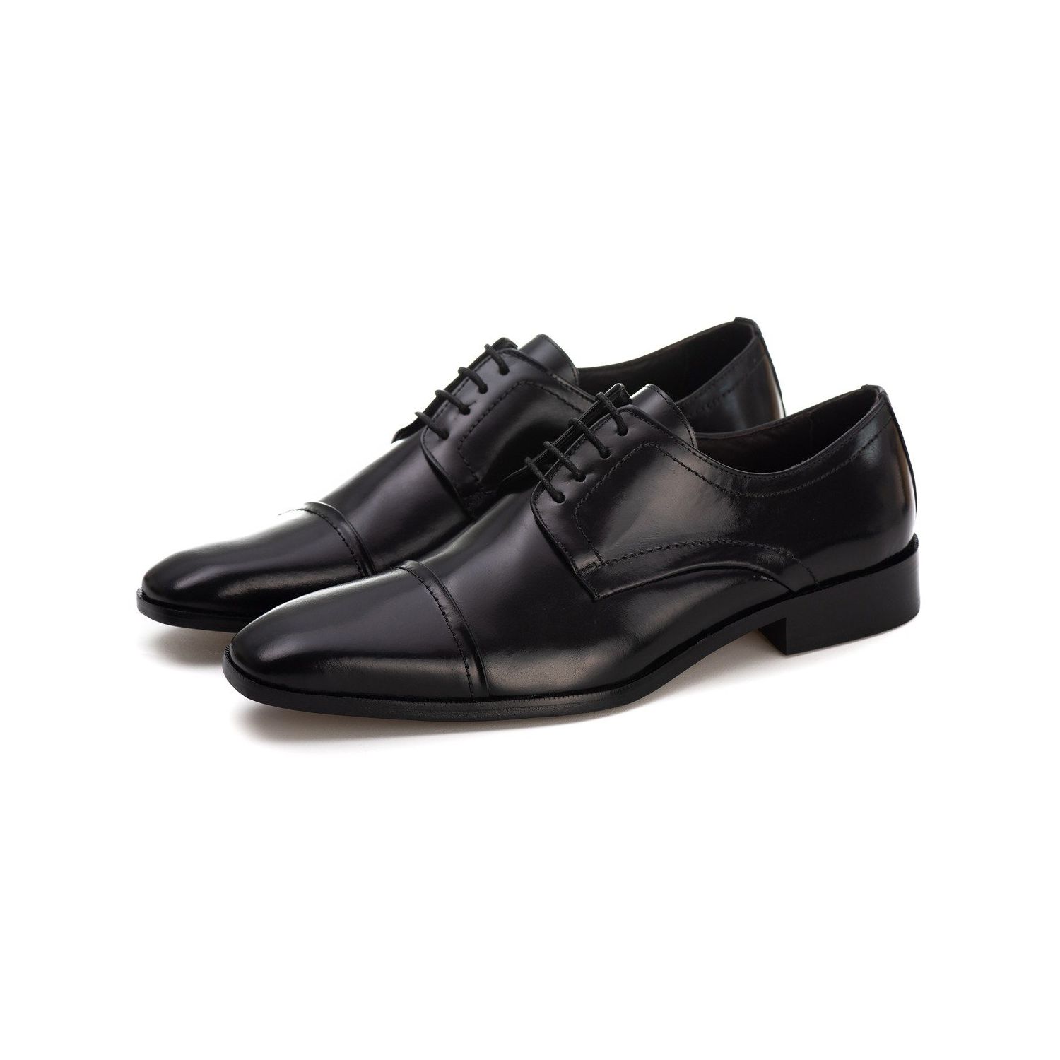 Sapato Social Derby Masculino Mônaco em Couro Naturaly Preto