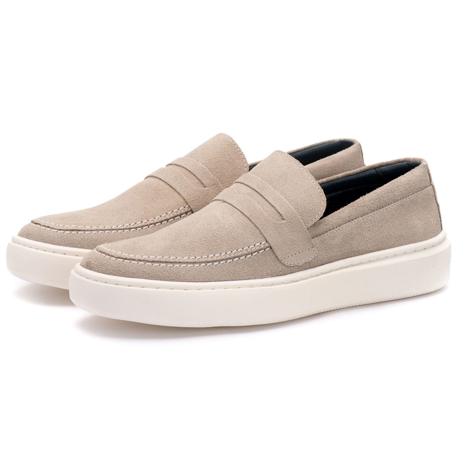 Sapato Masculino Casual Loafer Dublin em Camurça Gelo