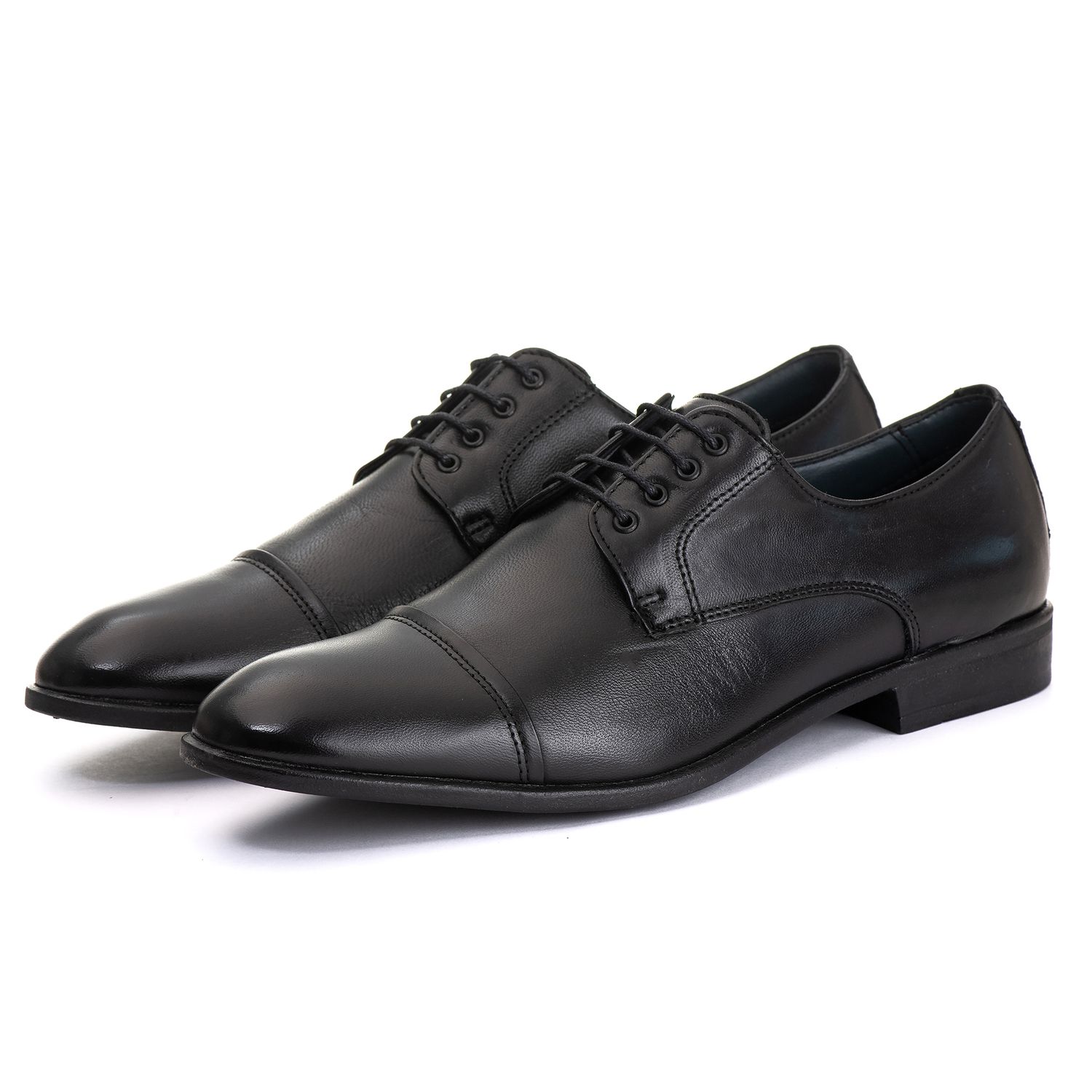 Sapato Social Masculino Derby Santiago em Couro de Carneiro Preto