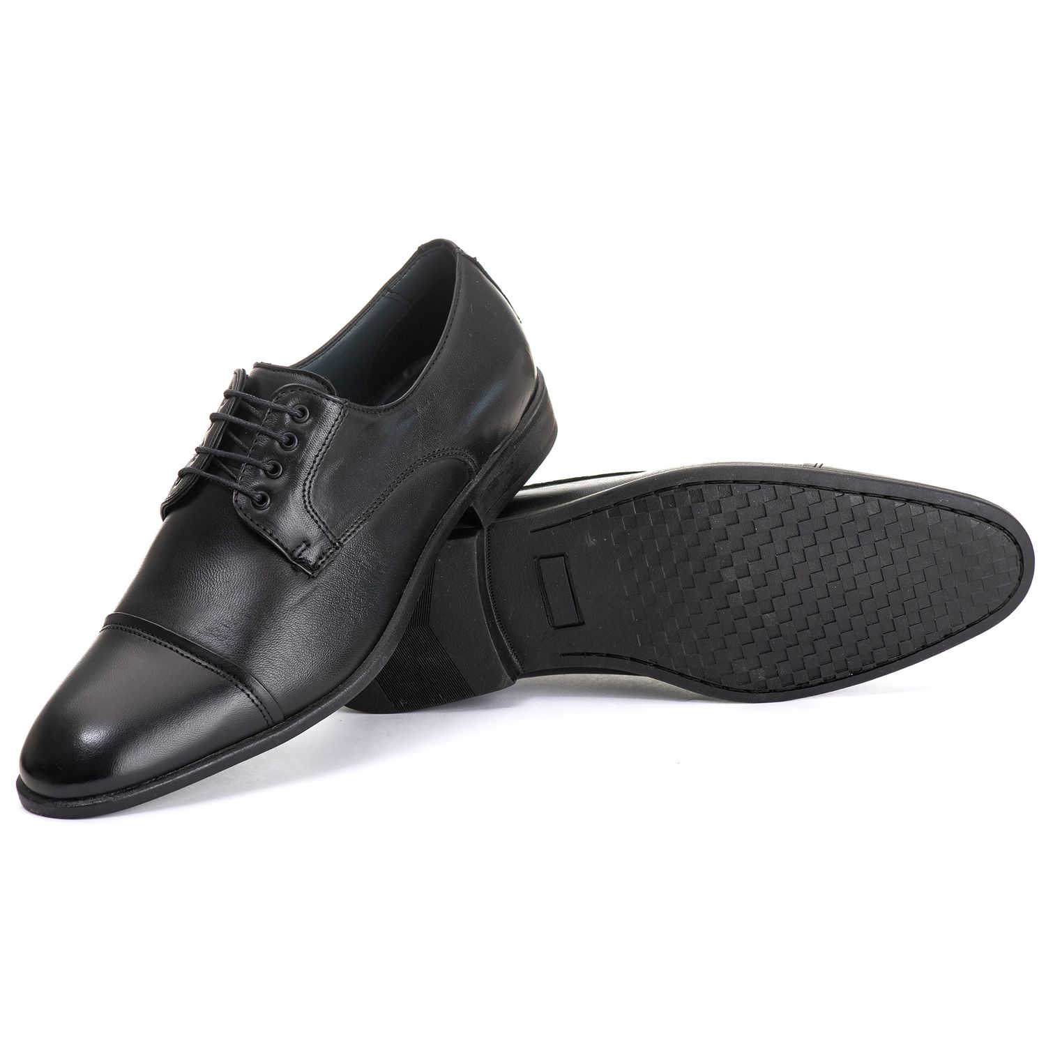 Sapato Social Masculino Derby Santiago em Couro de Carneiro Preto