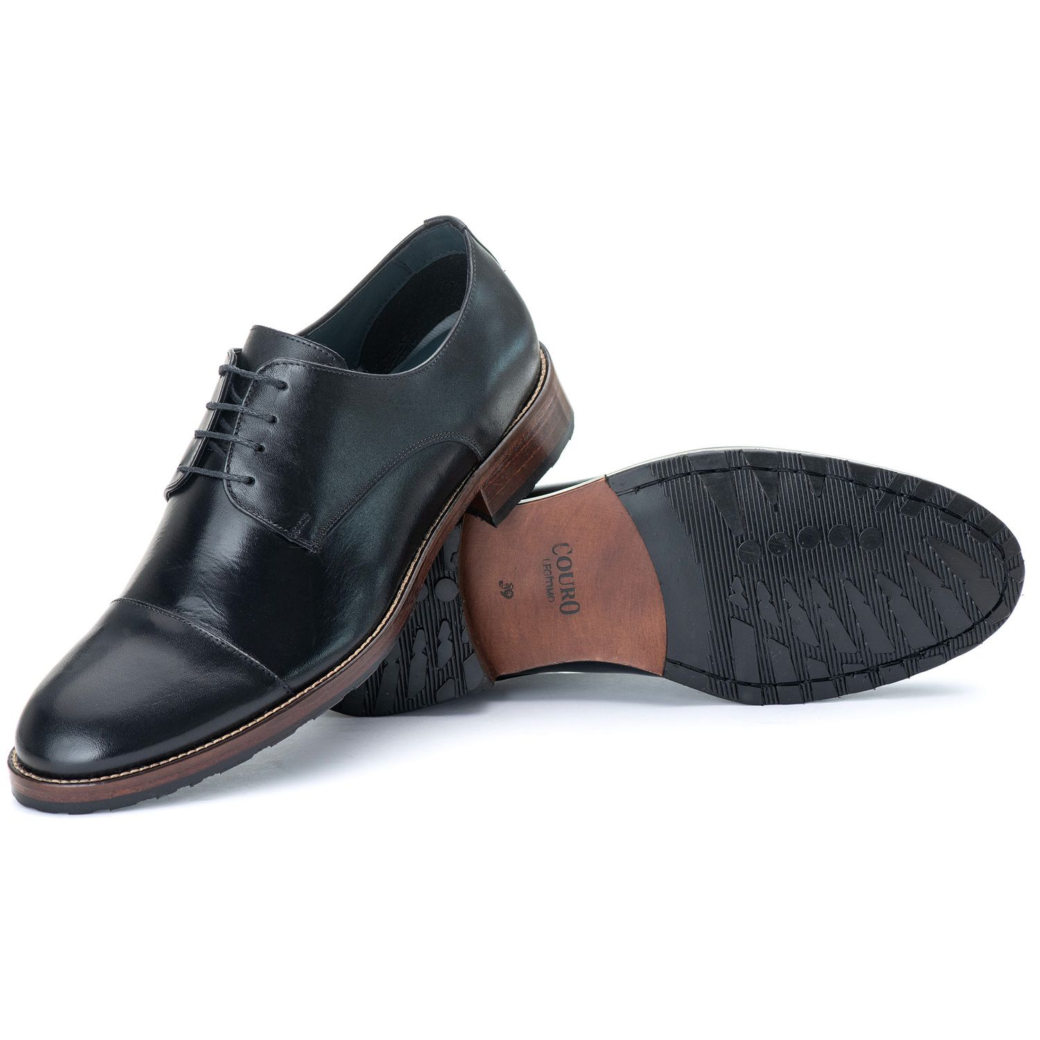 Sapato Derby Masculino Tucson em Couro Naturaly Preto