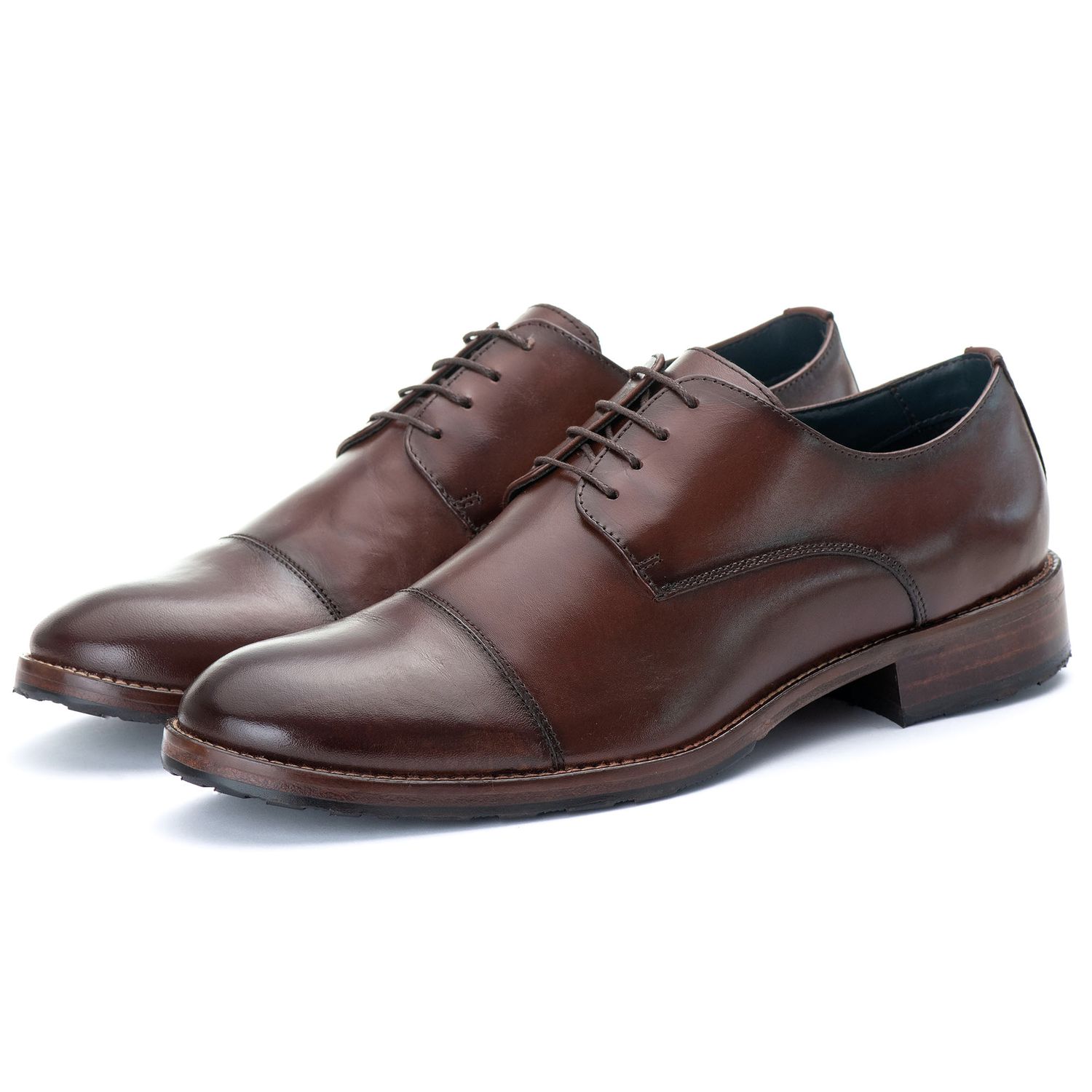Sapato Derby Masculino Tucson em Couro Naturaly Pinhão