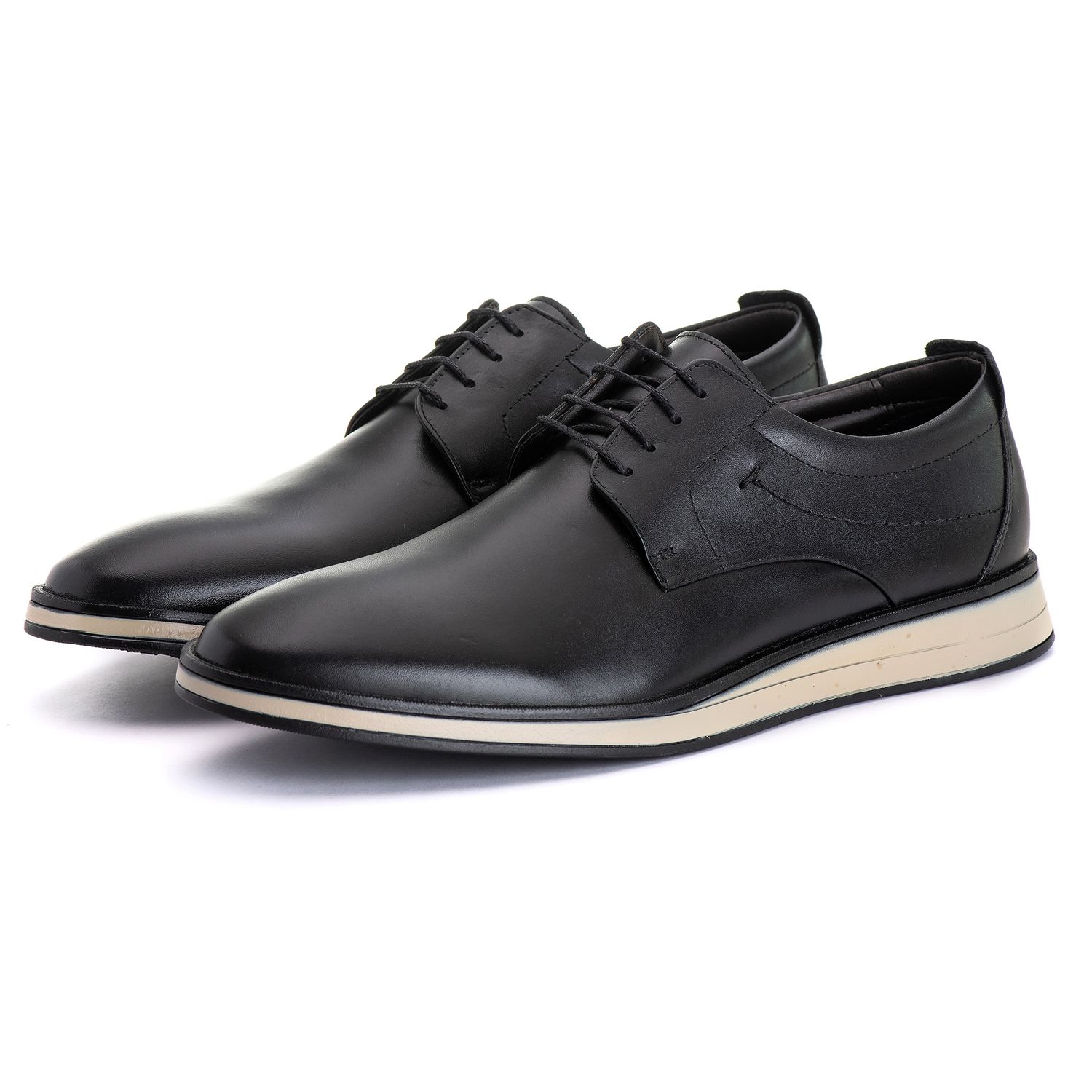 Sapato Masculino Derby Sport em Couro Bovino Preto