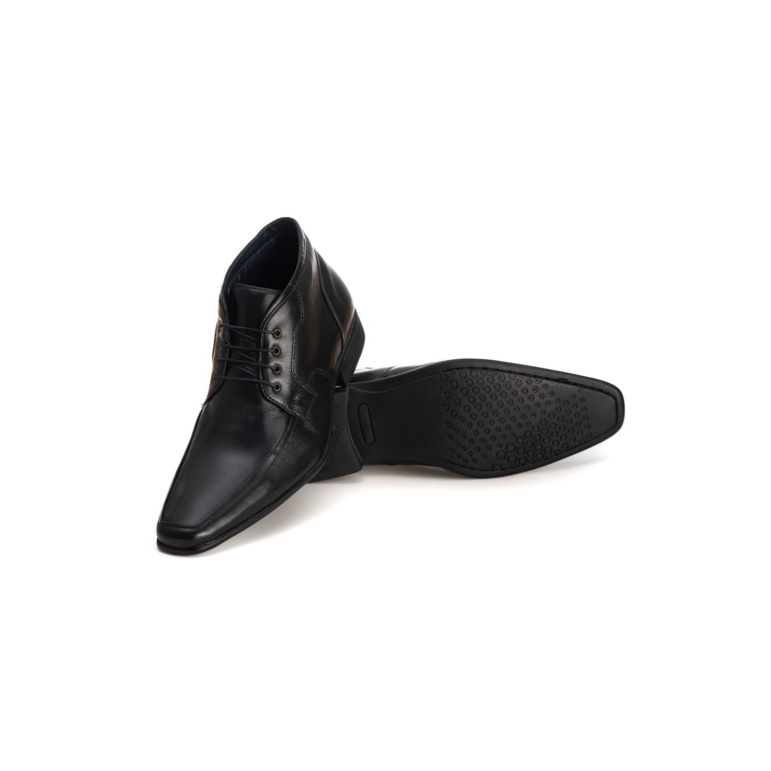 Bota Social Masculina Gênova em Couro de Carneiro Preto