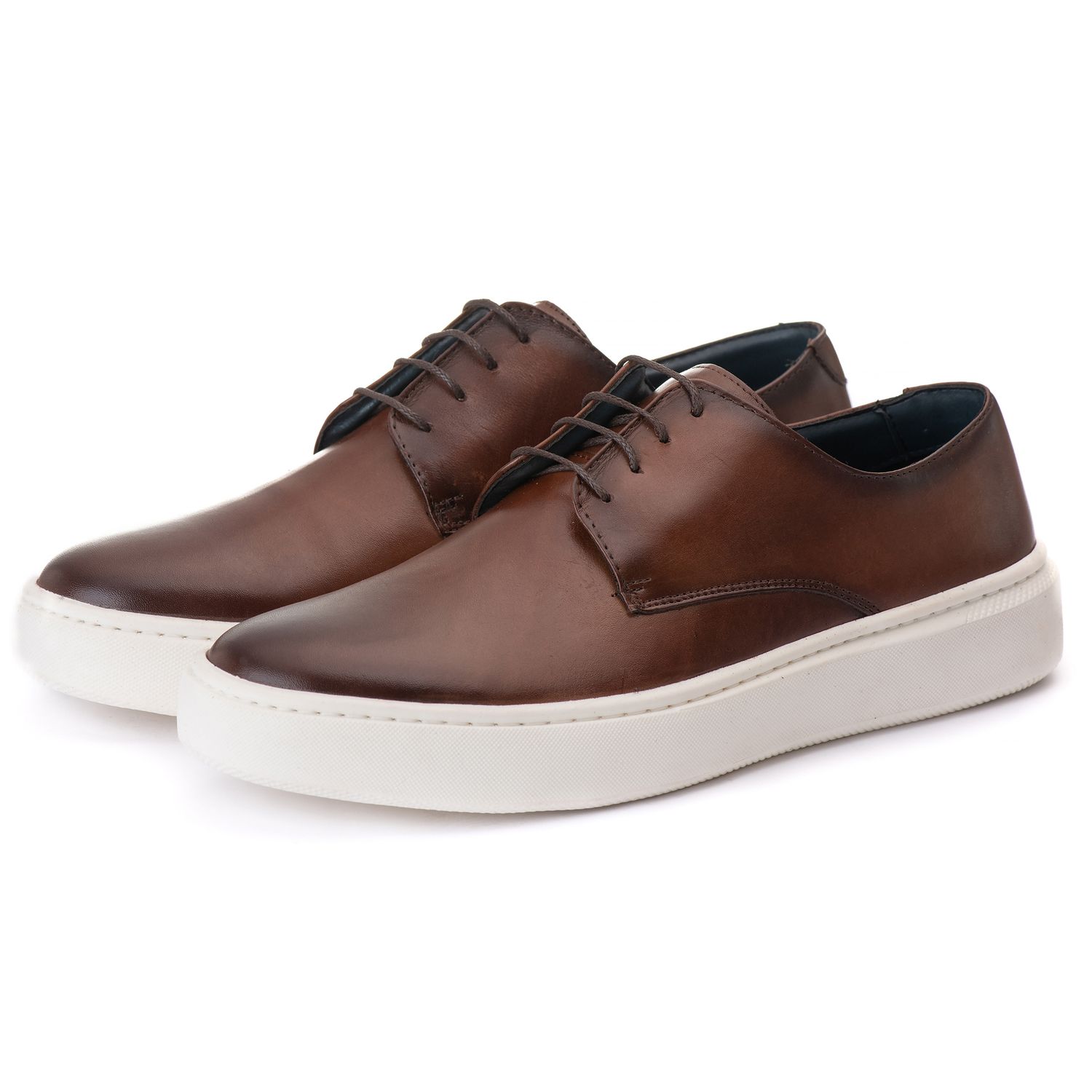 Sapato Masculino Casual Sport Madrid em Couro Bovino Café