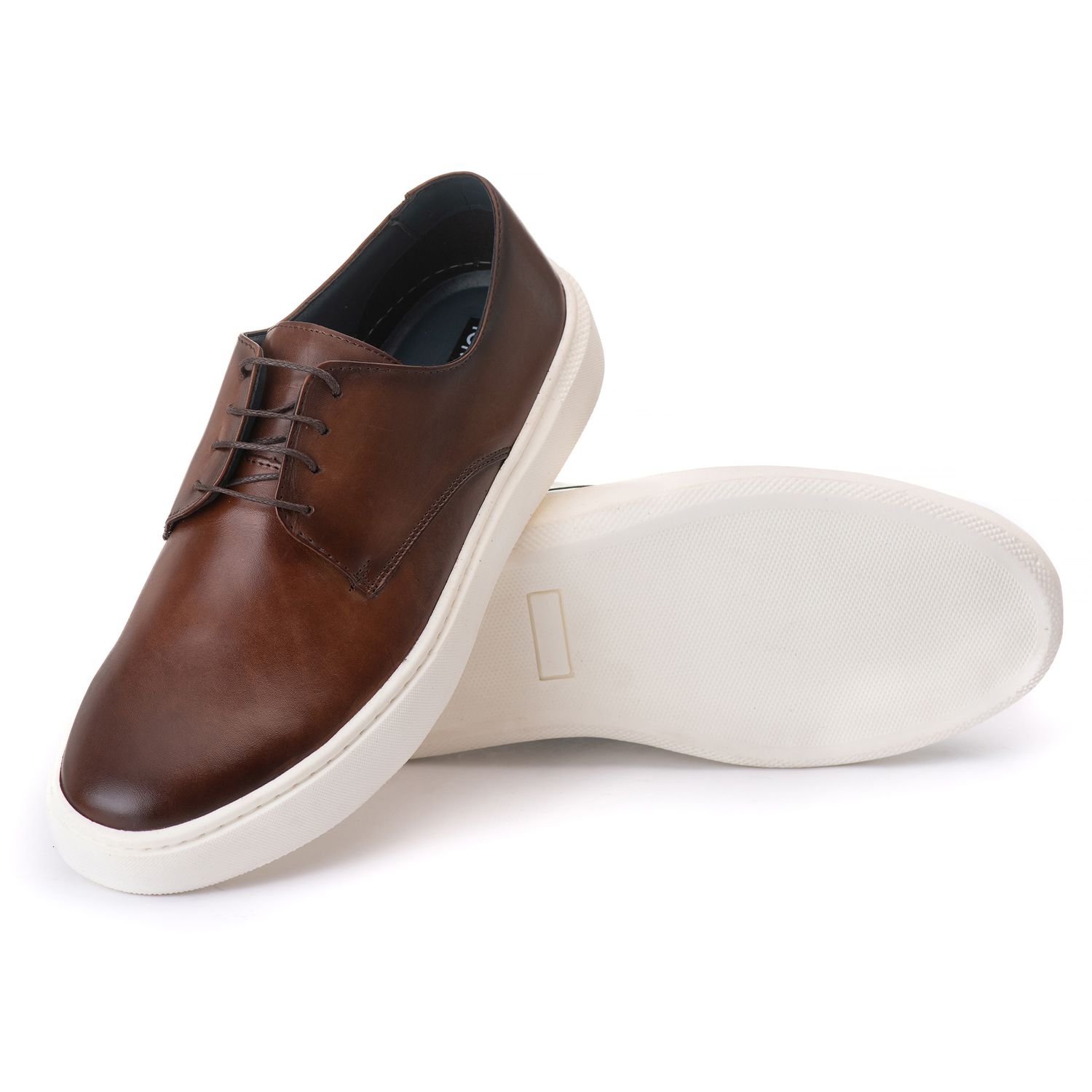 Sapato Masculino Casual Sport Madrid em Couro Bovino Café