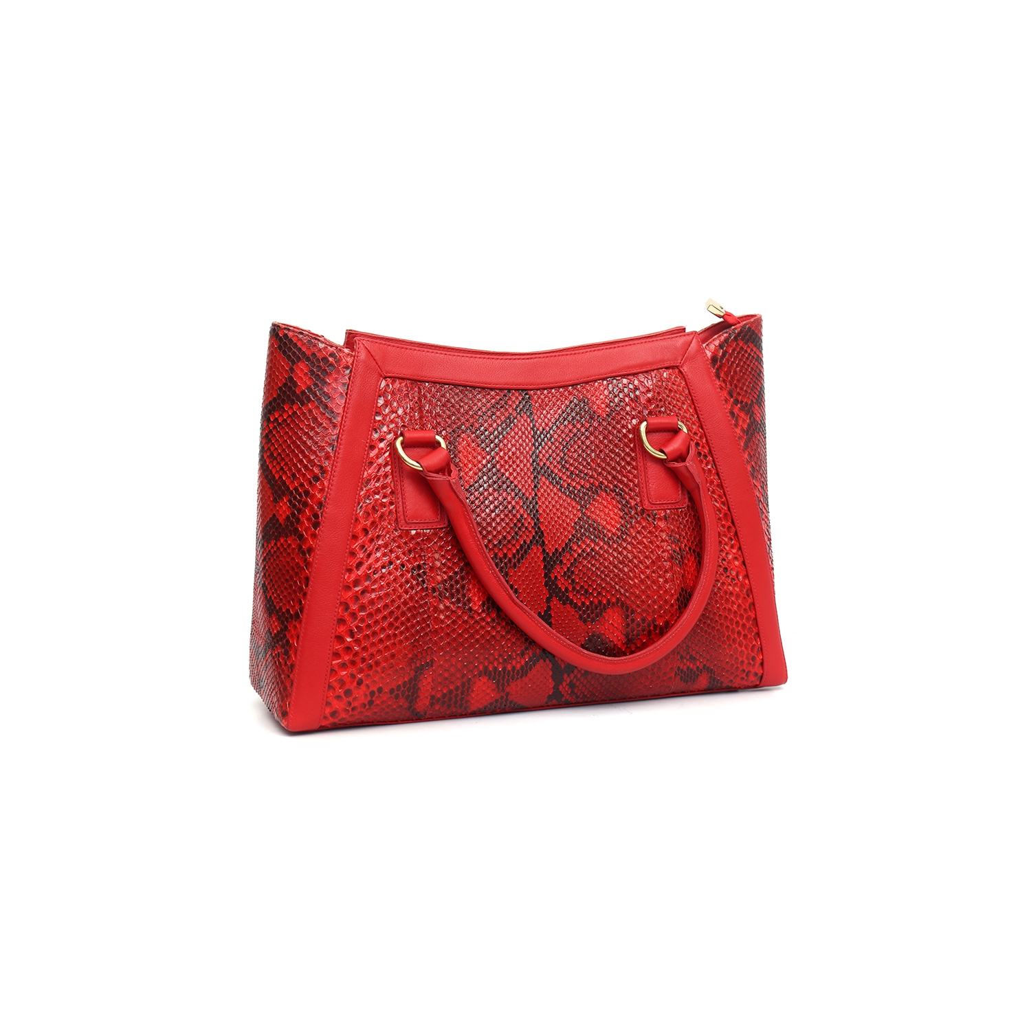 Bolsa em Couro de Cobra (Python reticulatus) Vermelho