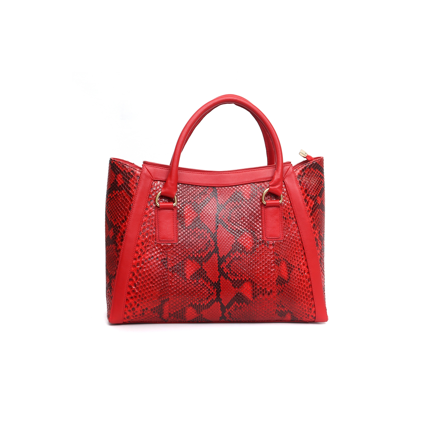 Bolsa em Couro de Cobra (Python reticulatus) Vermelho, vista 2