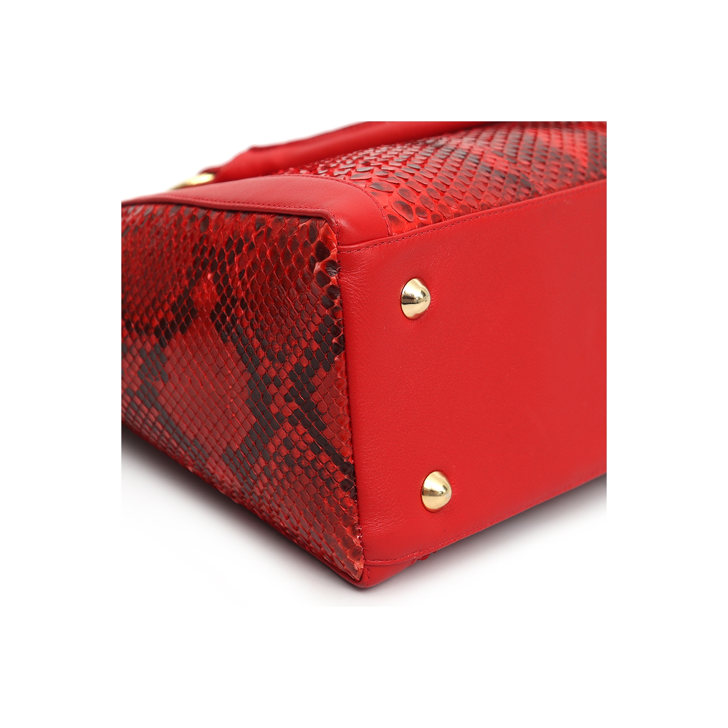 Bolsa em Couro de Cobra (Python reticulatus) Vermelho, vista 5
