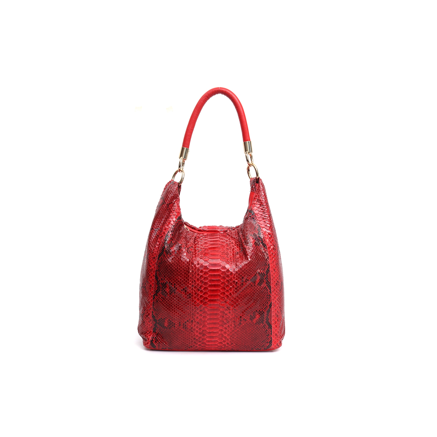 Bolsa em Couro de Cobra (Python reticulatus) Vermelho