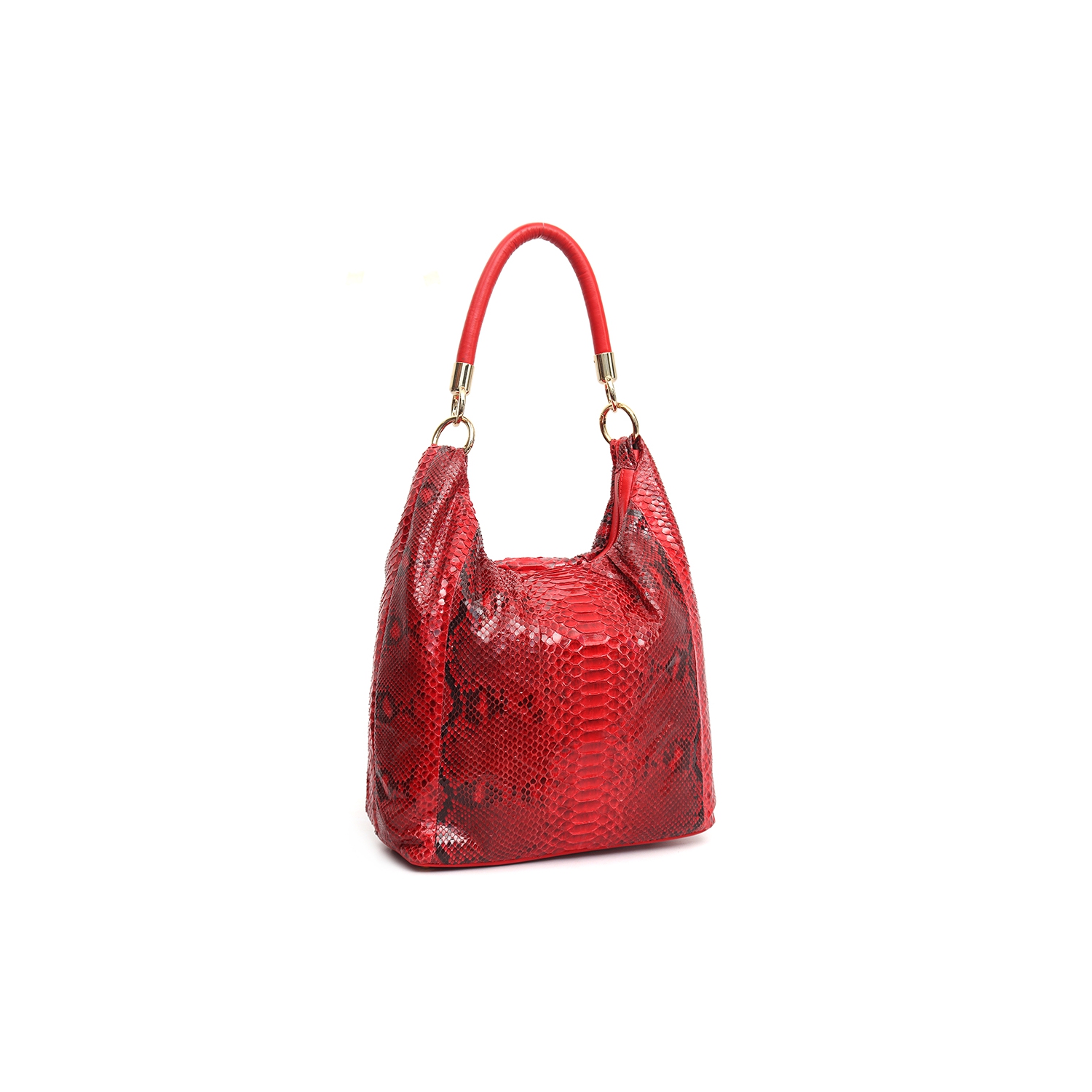 Bolsa em Couro de Cobra (Python reticulatus) Vermelho, vista 2
