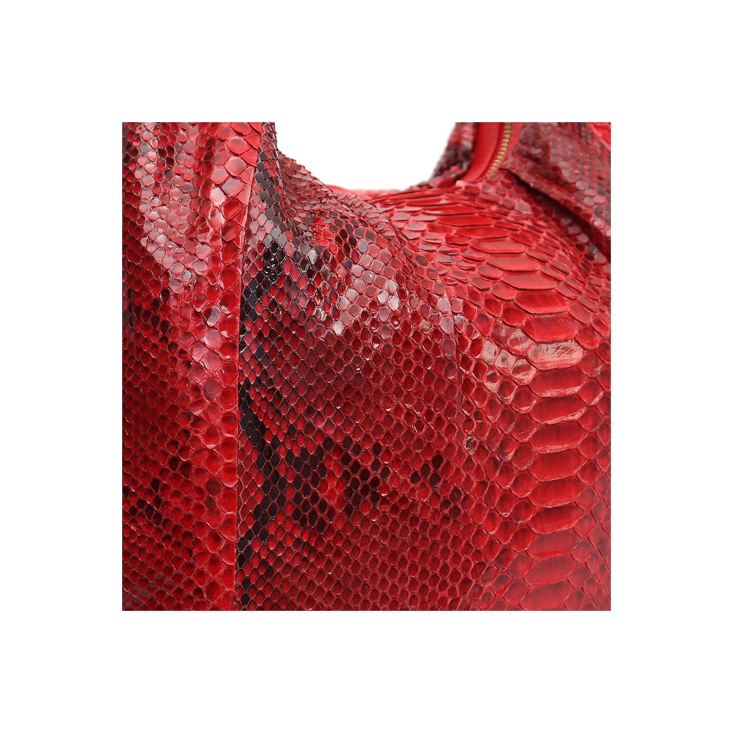 Bolsa em Couro de Cobra (Python reticulatus) Vermelho, vista 3