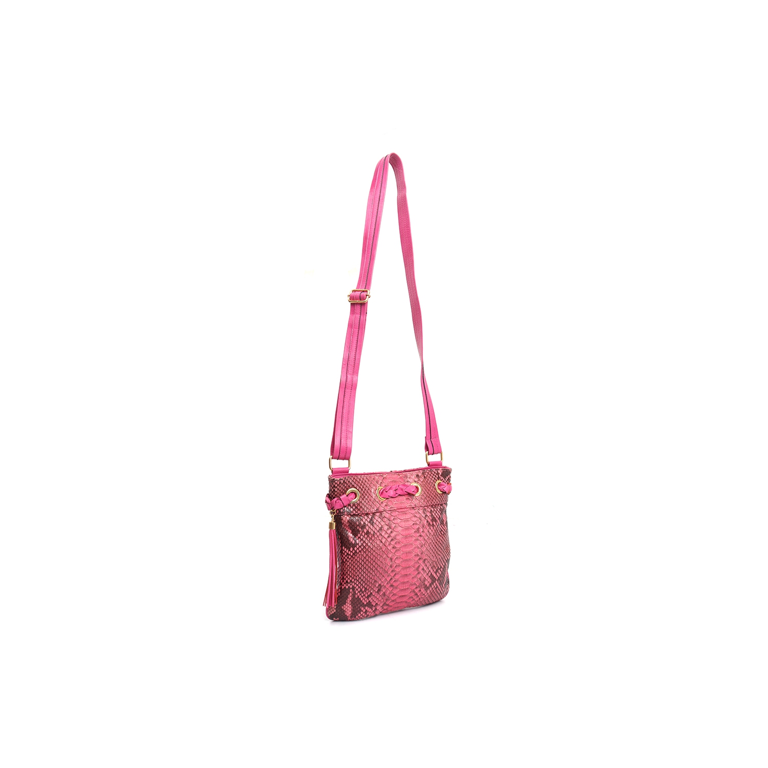 Bolsa em Couro de Cobra (Python reticulatus) Pink, vista 2