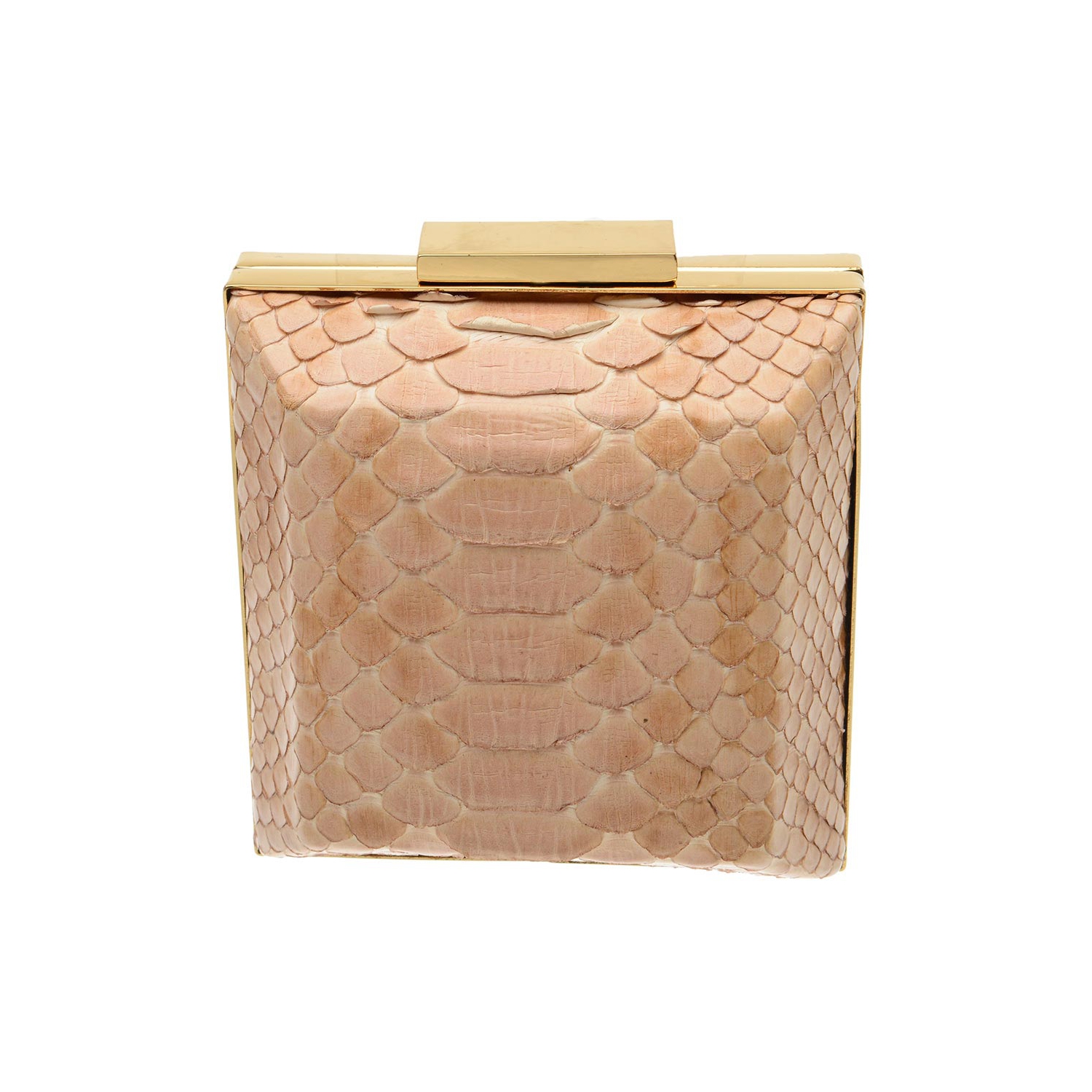 Clutch Quadrado em Cobra (Python reticulatus) Rosa Pele