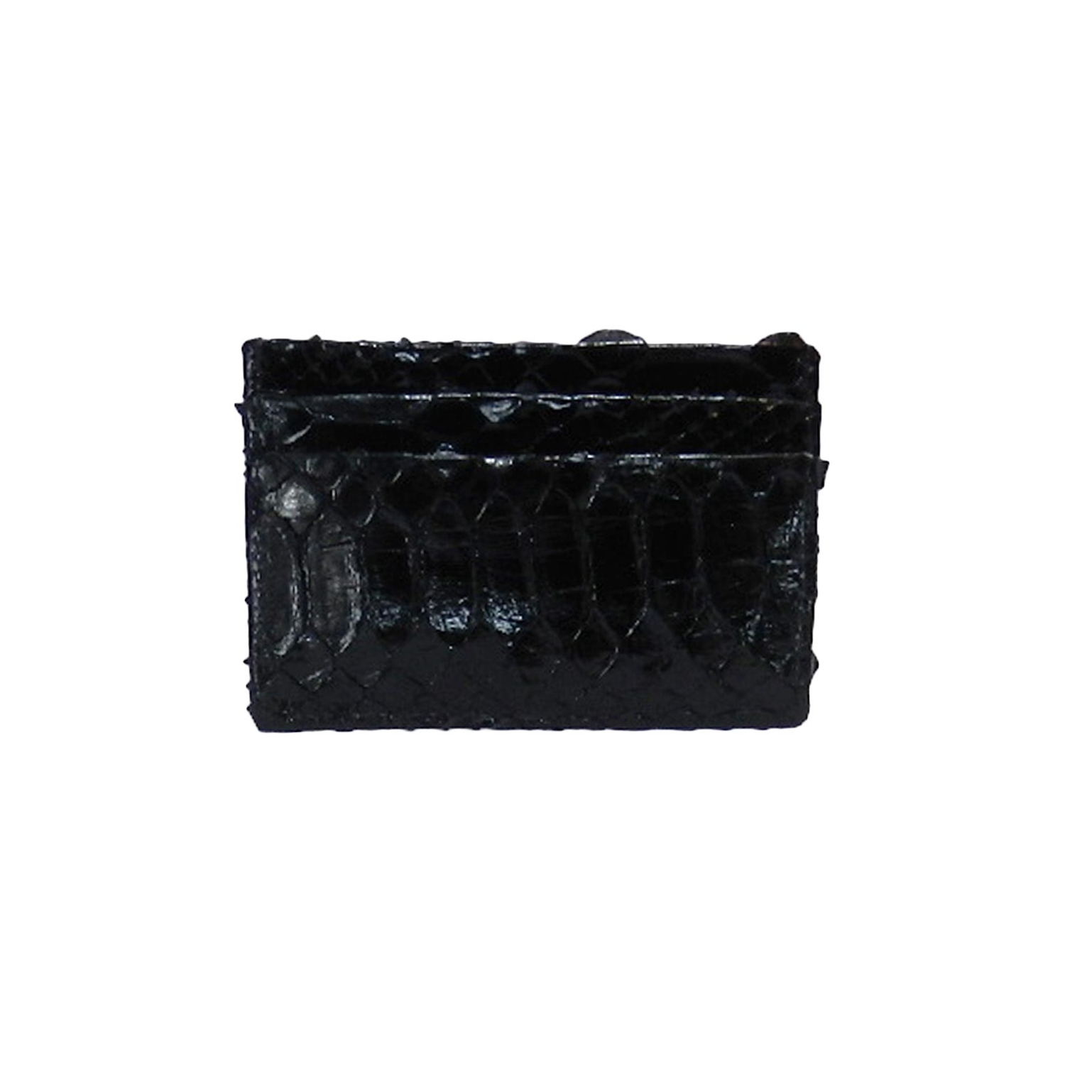 Porta Cartão em Couro de Cobra (Python reticulatus) - Preto, vista 2