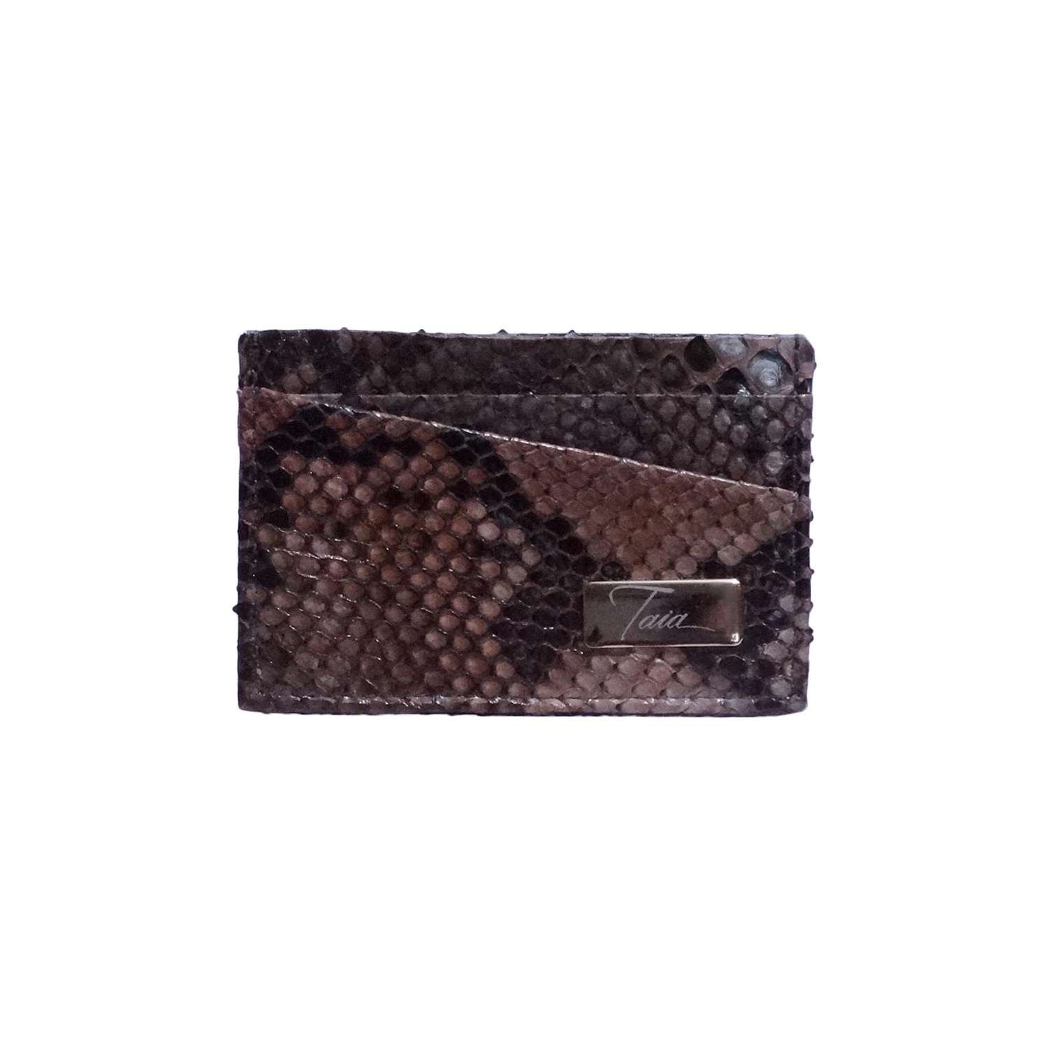 Porta Cartão em Couro de Cobra (Python reticulatus) - F.T Blue