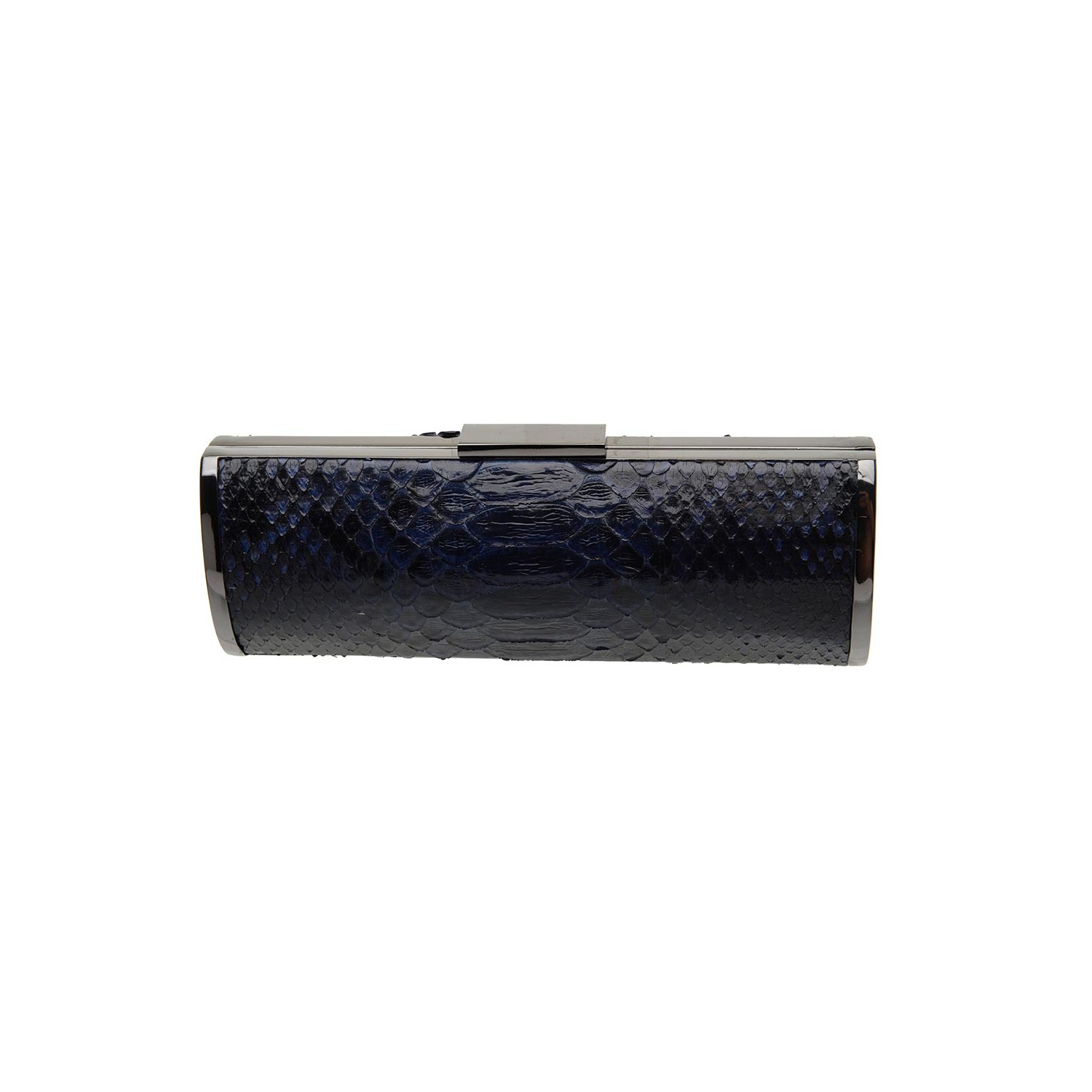 Clutch Canudo em Cobra (Python reticulatus) Azul Marinho