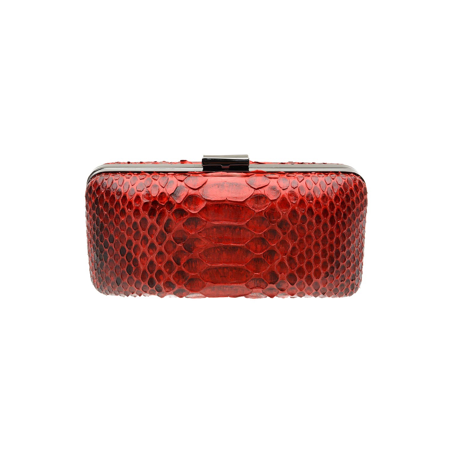 Clutch Retangular em Cobra (Python reticulatus) Vermelho