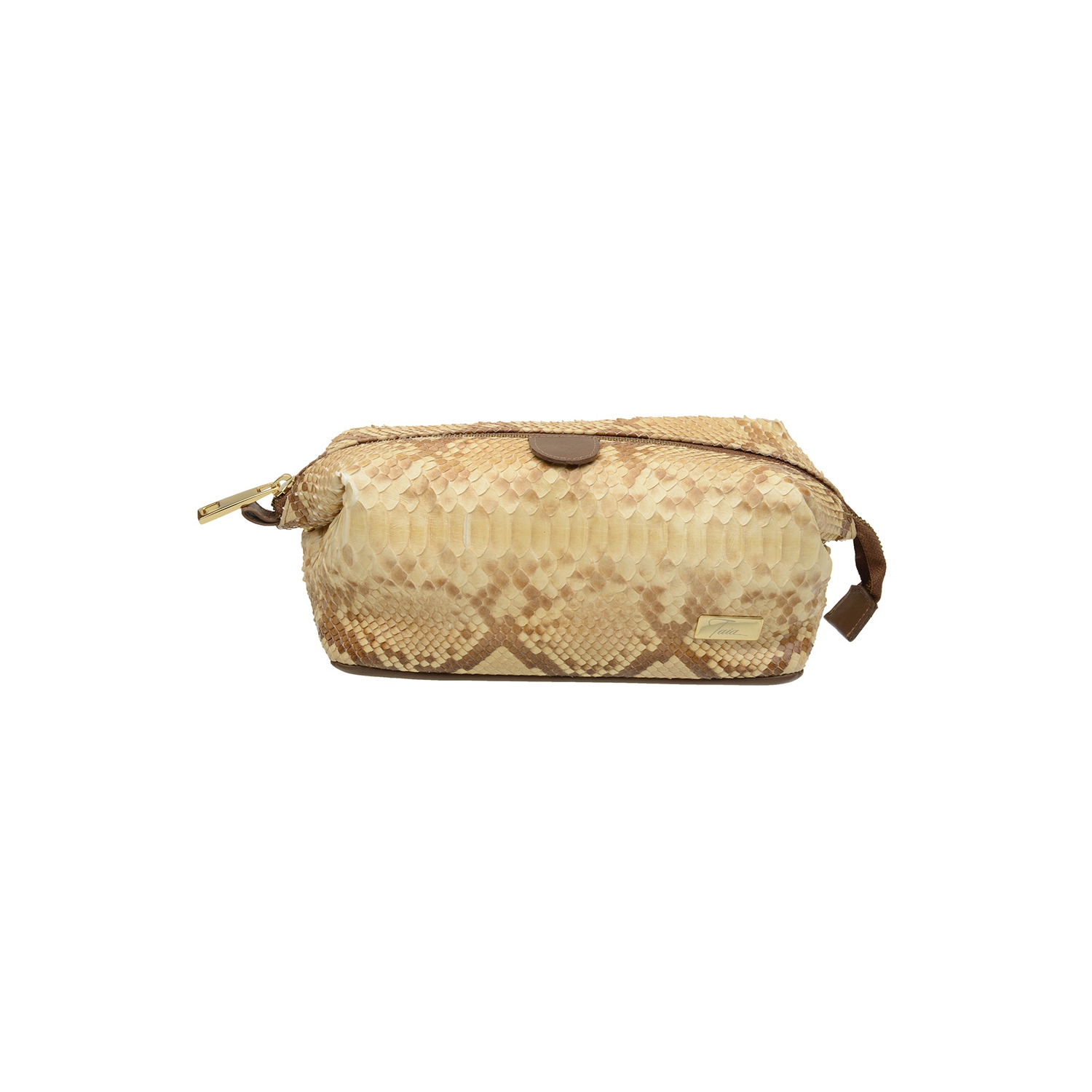 Necessaire Unissex em Cobra (Python reticulatus) Sépia, vista 2