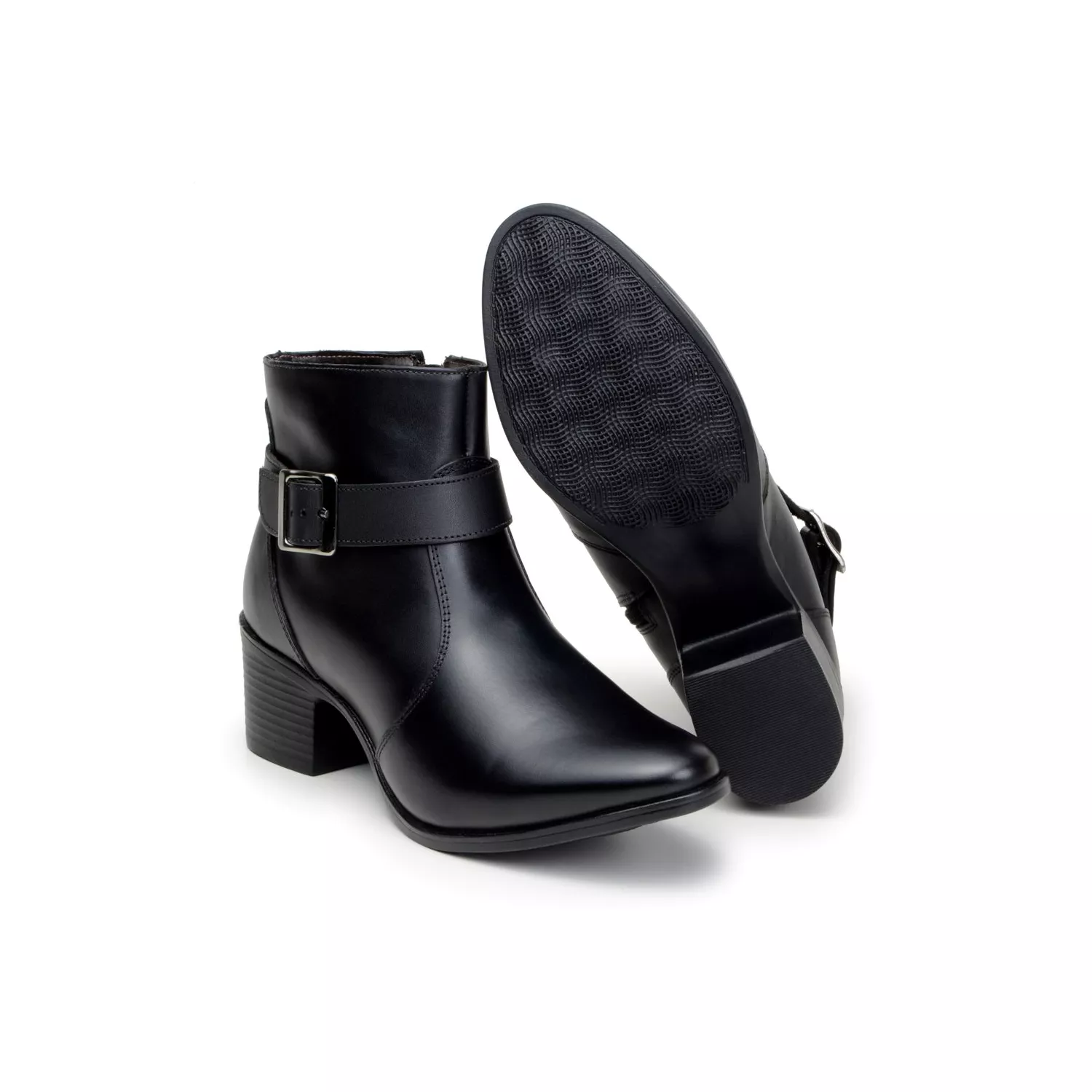 Bota Damers Feminina Cano Curto Couro Legítimo 3 em 1 Preto