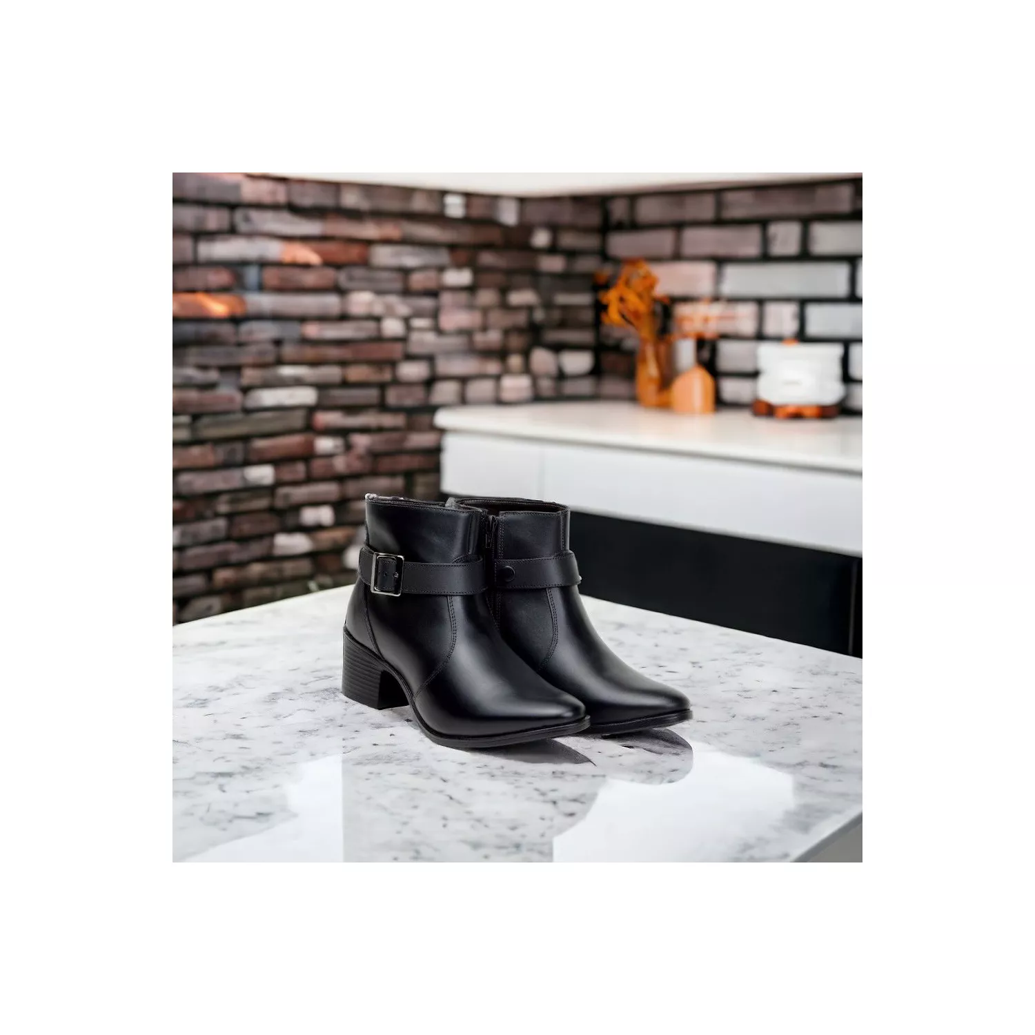 Bota Damers Feminina Cano Curto Couro Legítimo 3 em 1 Preto