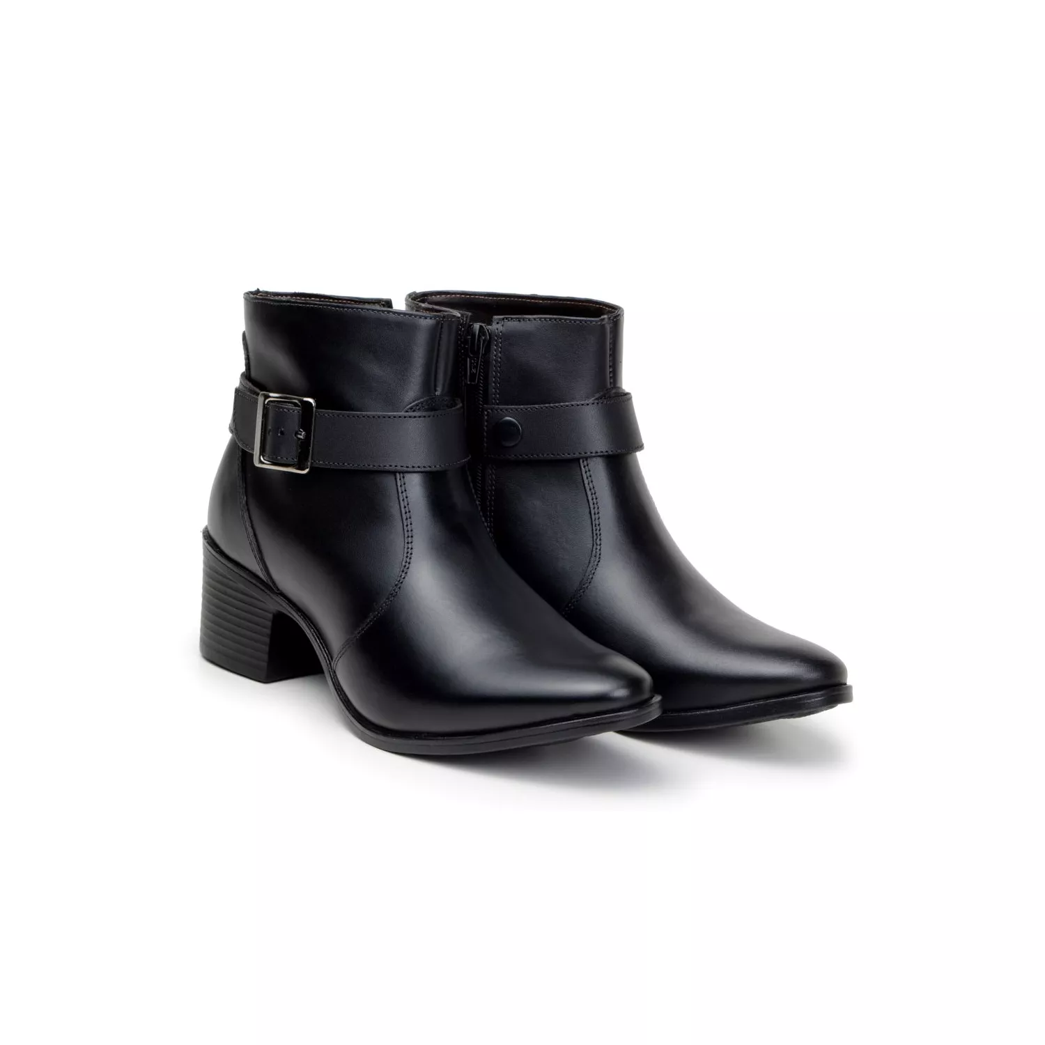 Bota Damers Feminina Cano Curto Couro Legítimo 3 em 1 Preto
