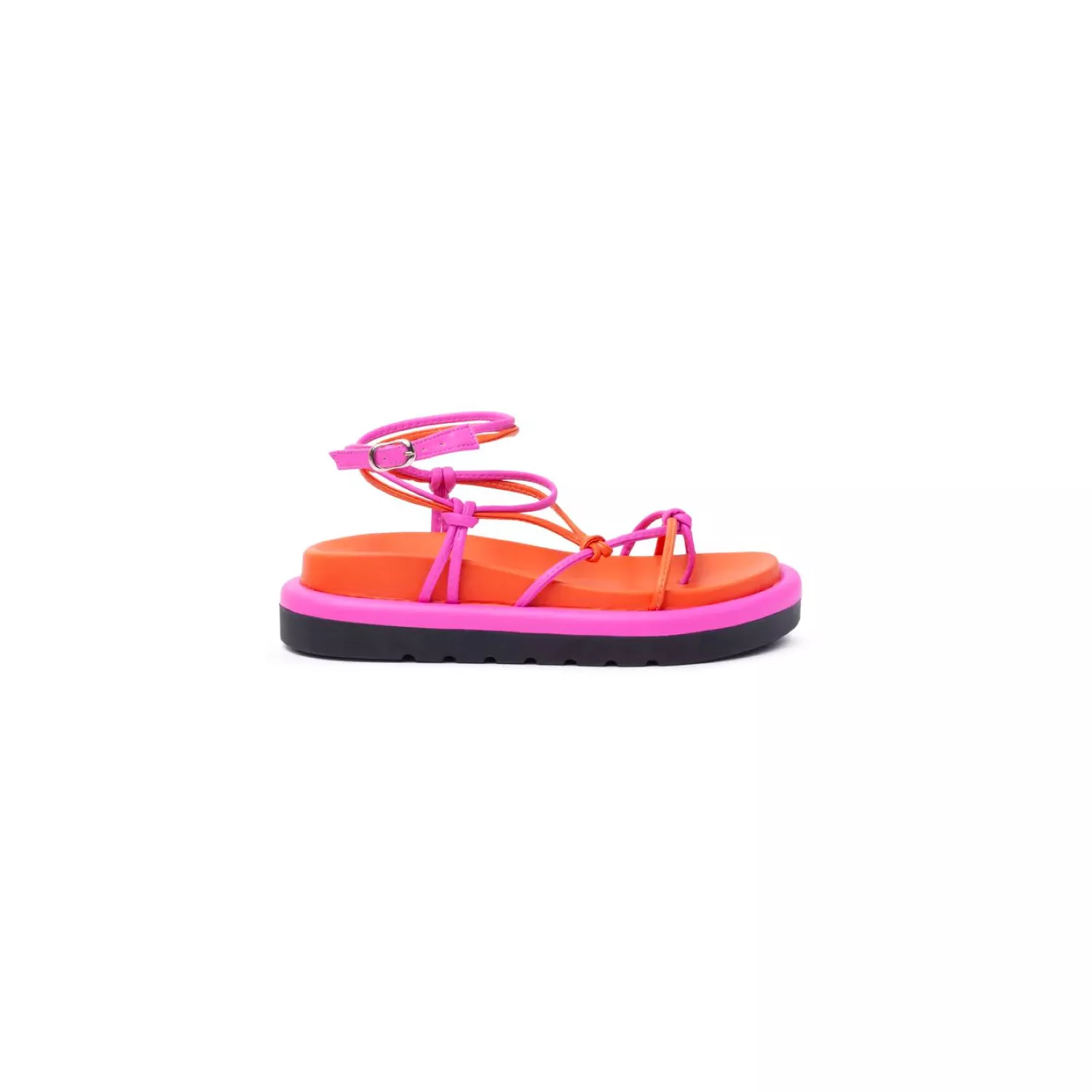 Sandália Damers Papete Gladiadora - Laranja e Pink - DAMERS