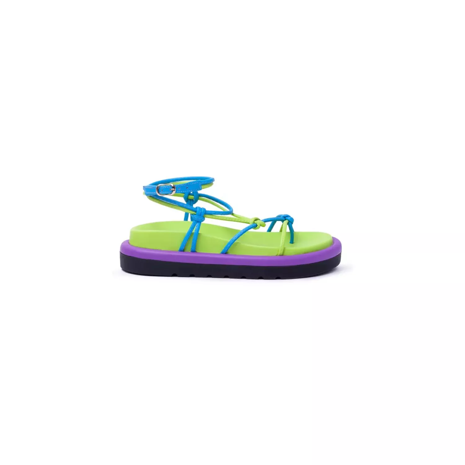 Sandália Damers Papete Gladiadora - Verde e Azul - DAMERS