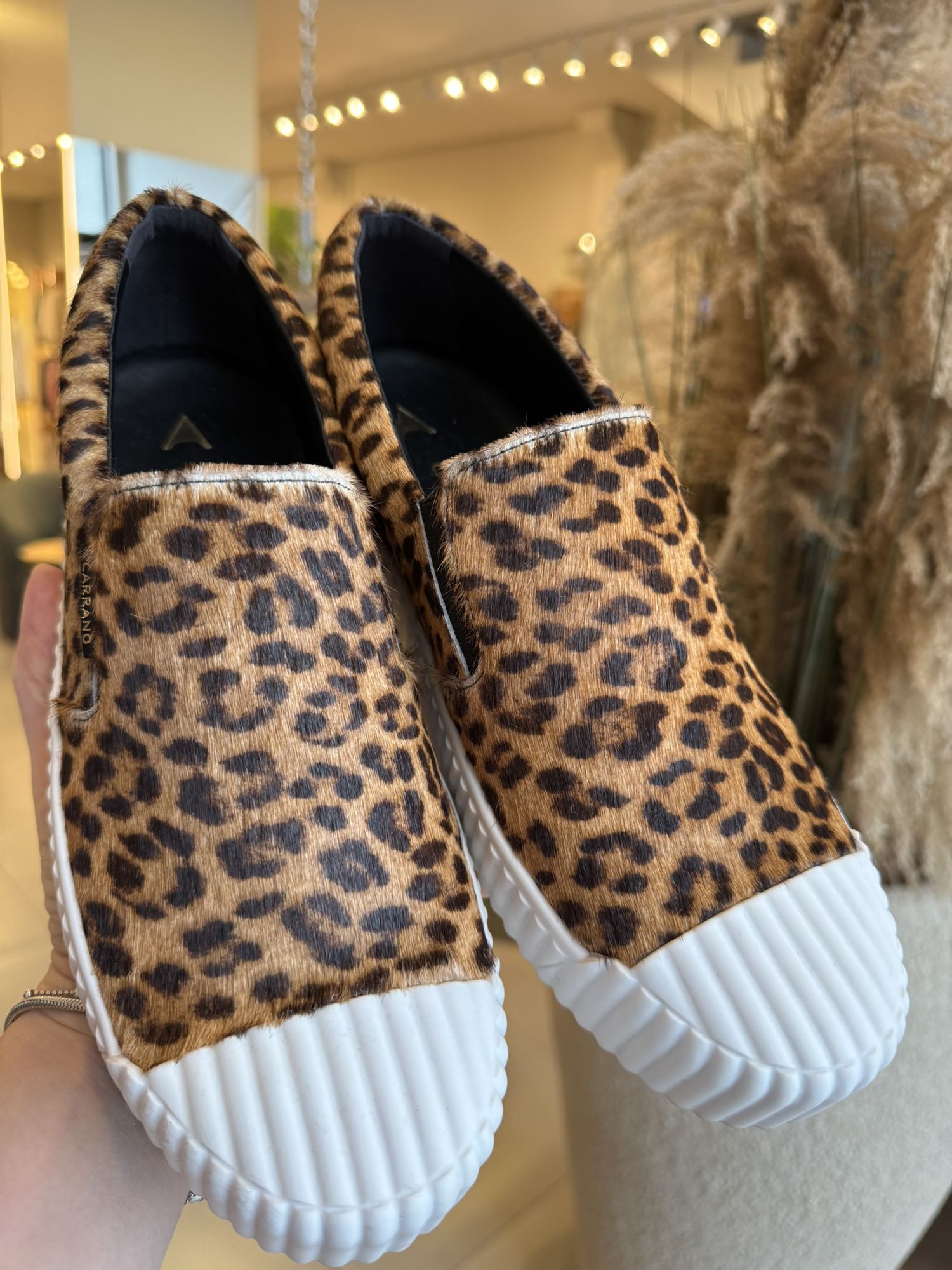 Tênis Kicks Slip On Couro Animal Print 1402 
