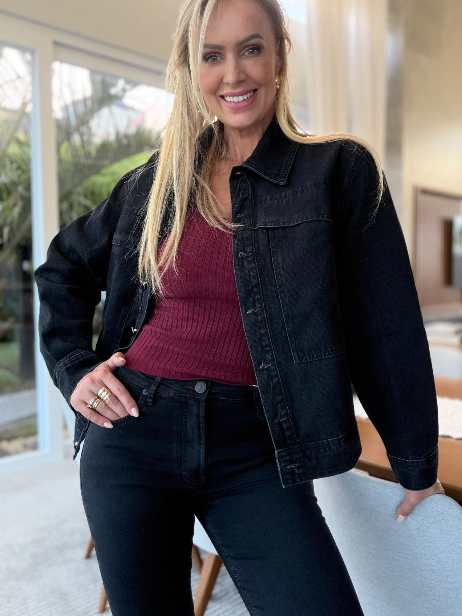 Jaqueta Lez a Lez Jeans Estonada Com Gola 2702