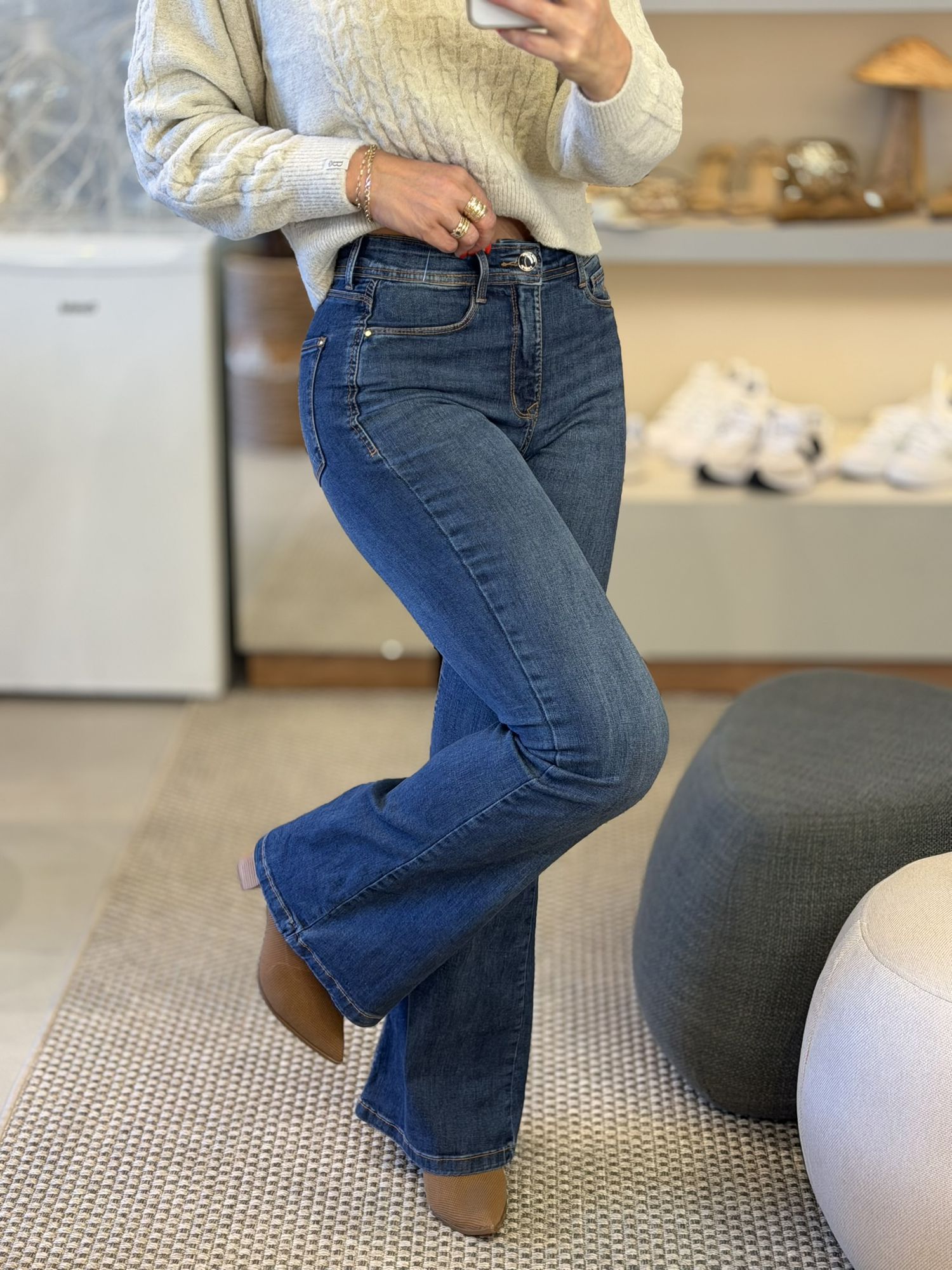 Calça Lez a Lez Jeans Flare Cintura Alta 0602