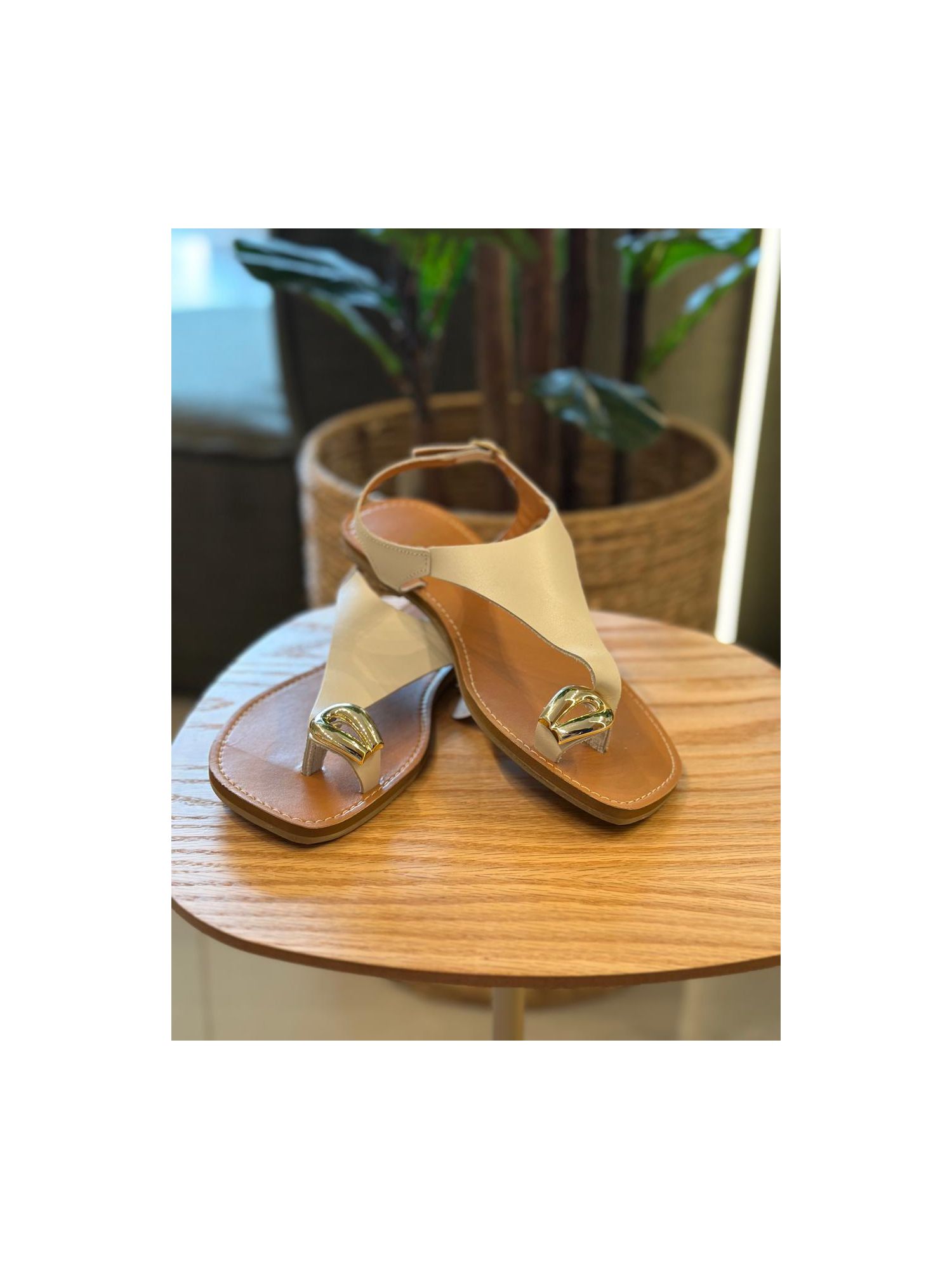 Rasteira CS Shoes Gabi Off White 0910 
