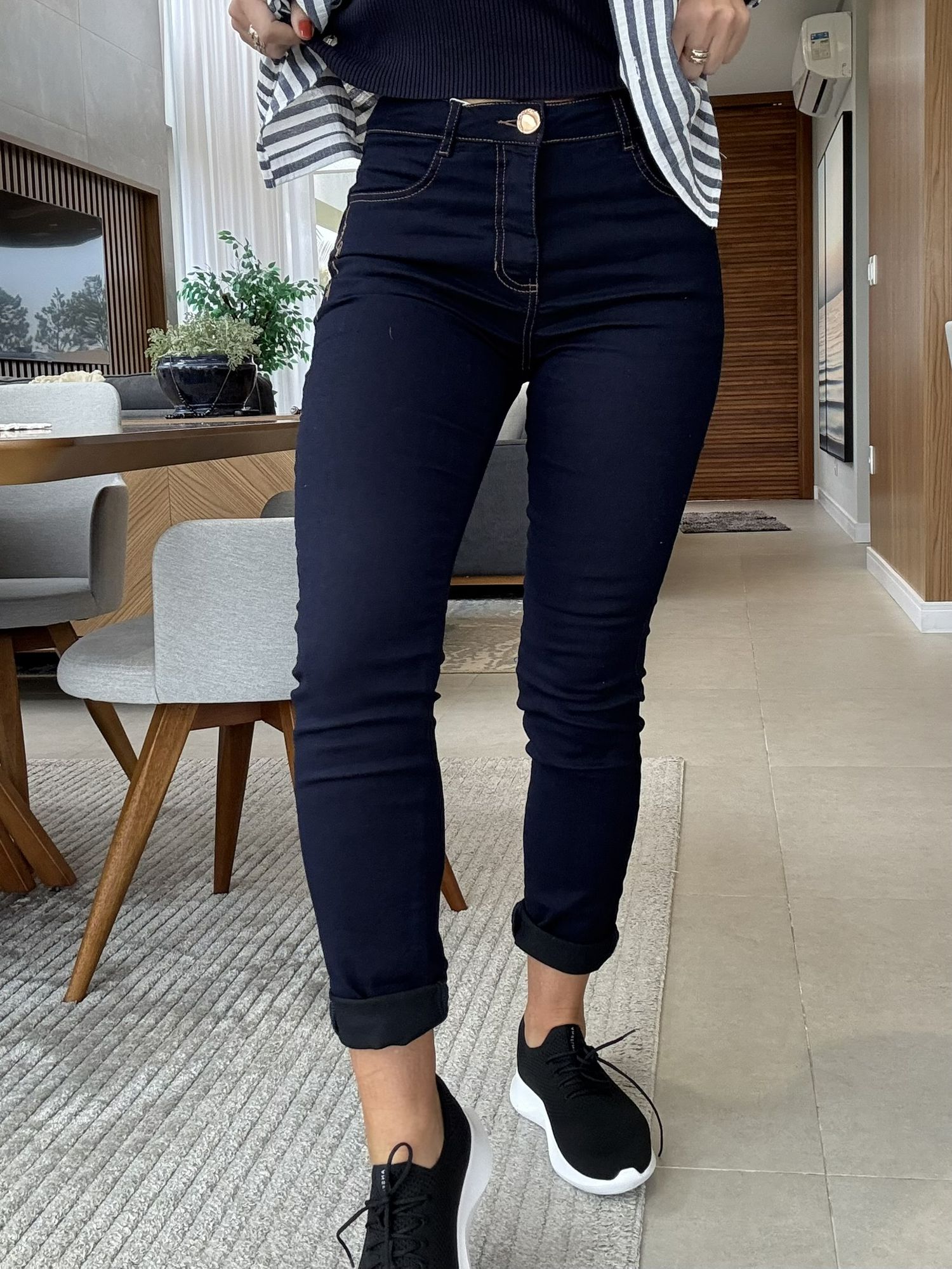 Calça Morena Rosa Jeans Escuro Skinny 2208
