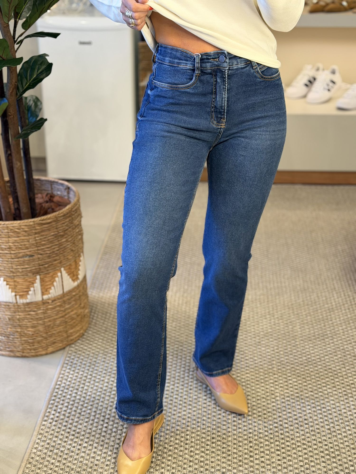 Calça Lez a Lez Jeans Cintura Alta Reta 0402