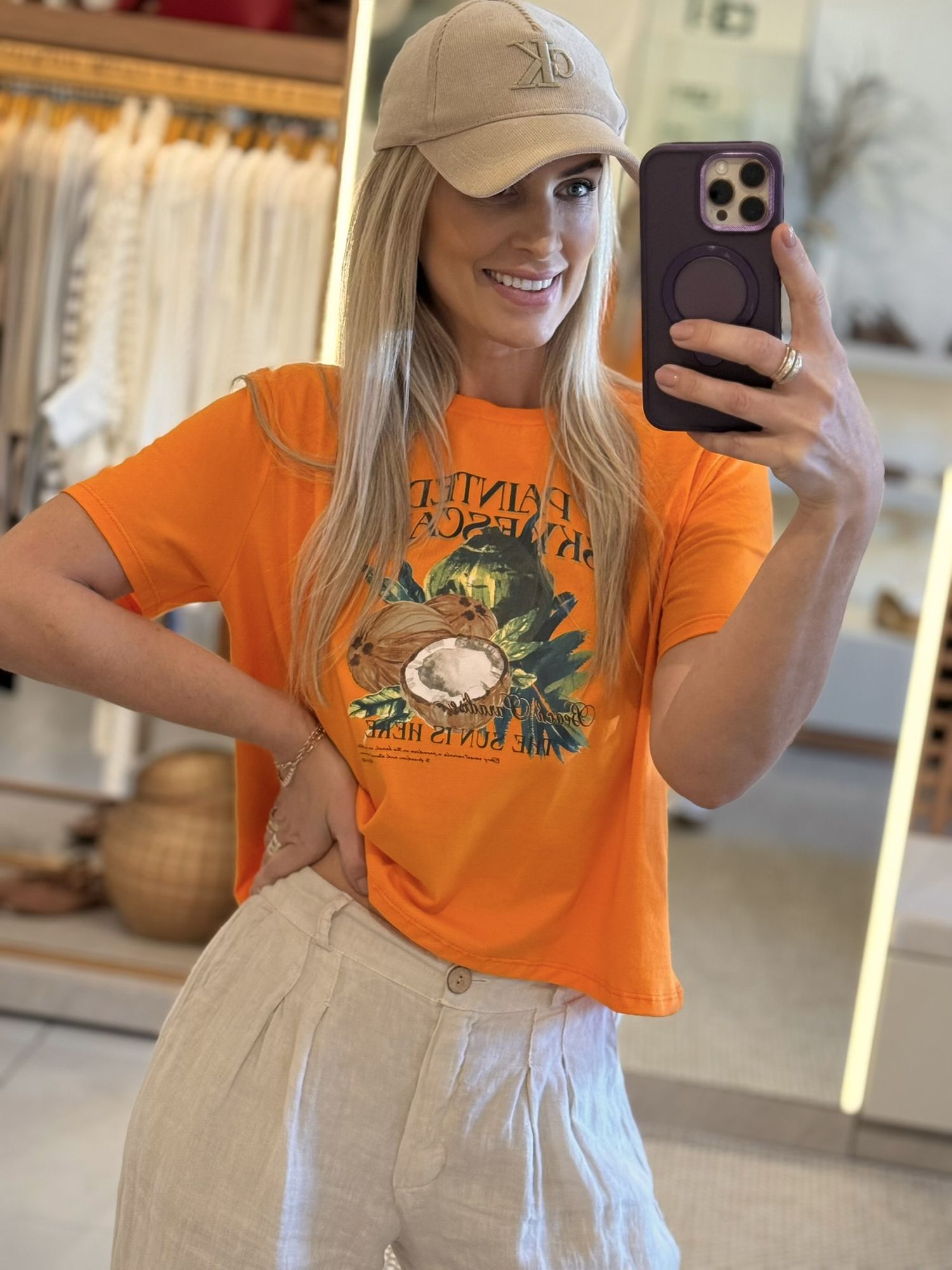 T-shirt Lez a Lez Em Algodão Com Estampa Laranja 0310 
