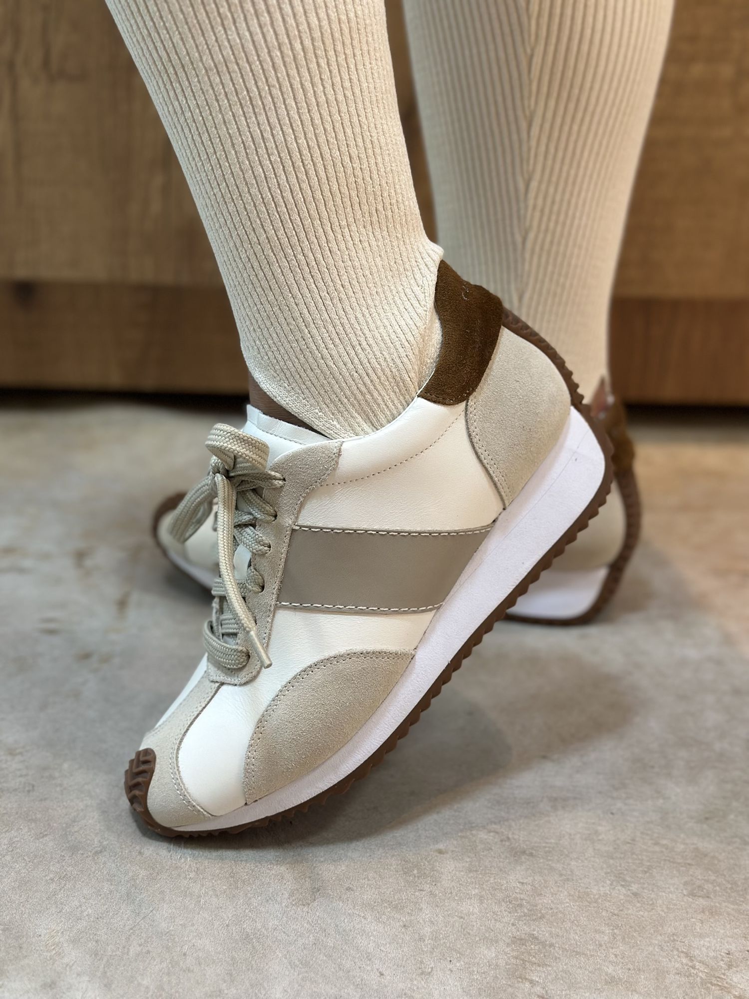Tênis Comfy Flatform Couro Suede Cinza Cashmere