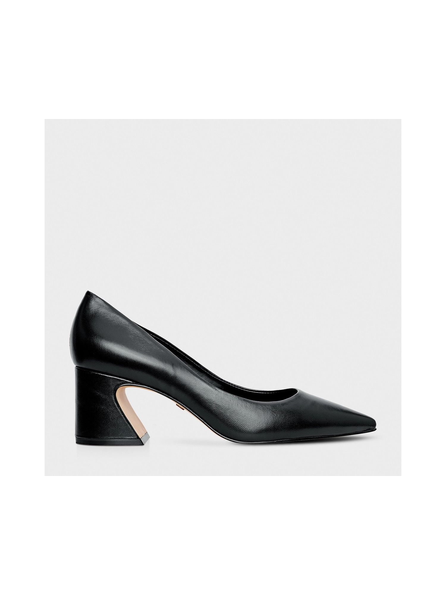 Scarpin Blanca Salto Bloco Wave Couro Preto