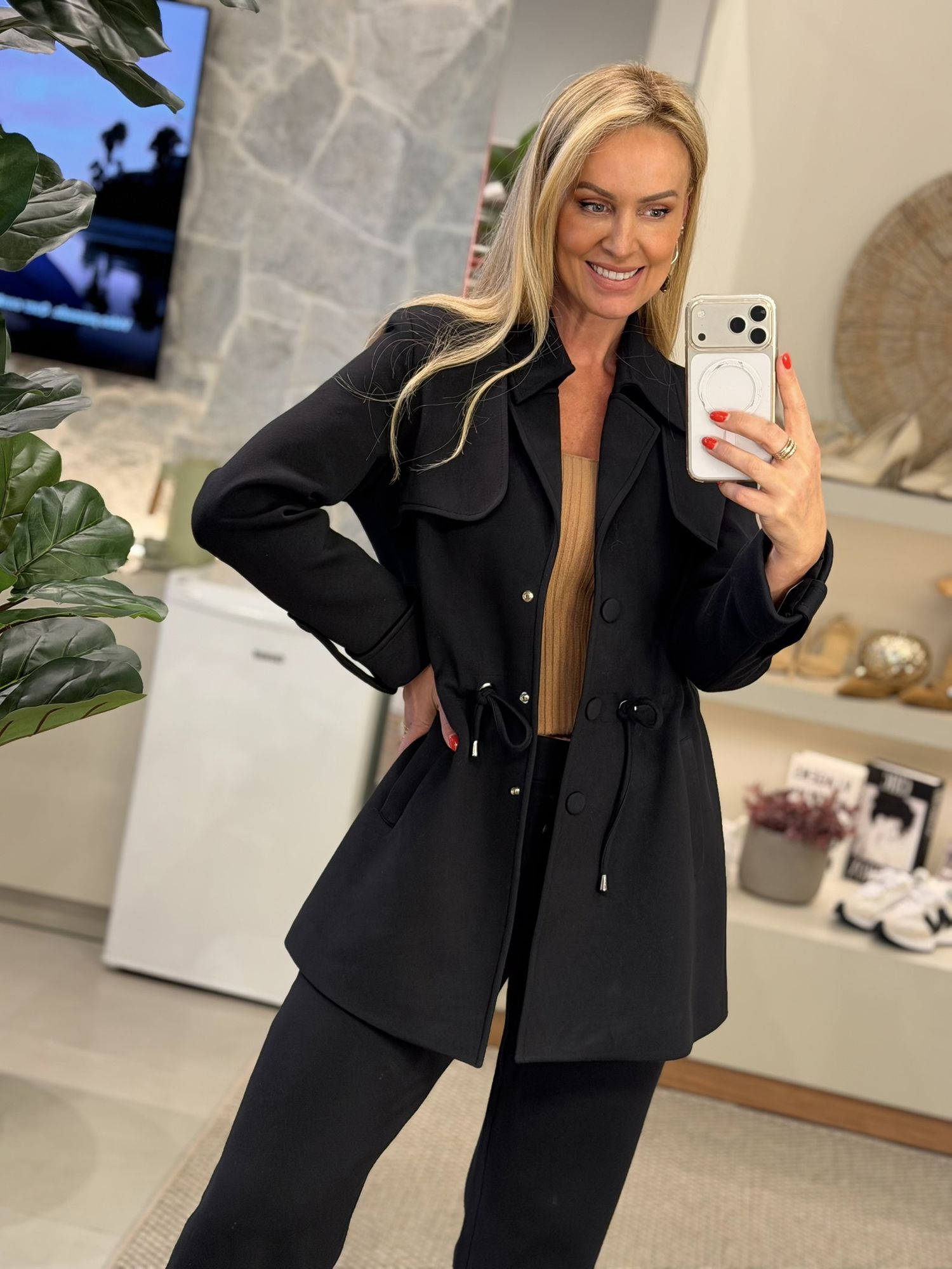 Parka Vanews Pala Em Ponto Roma Preto 1602