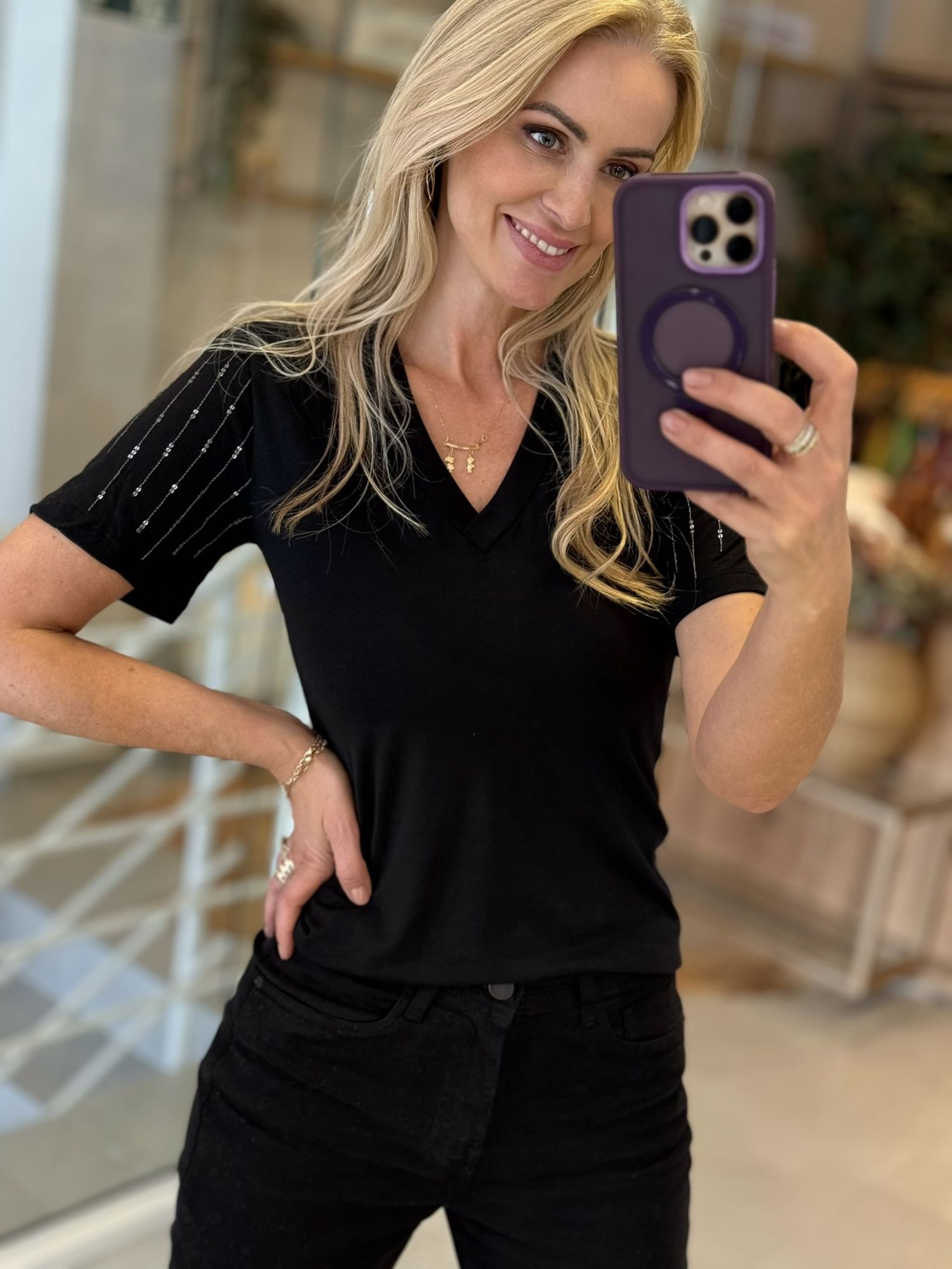 Blusa Lez a Lez Em Liocel Com Mangas Bordadas Preto 2509