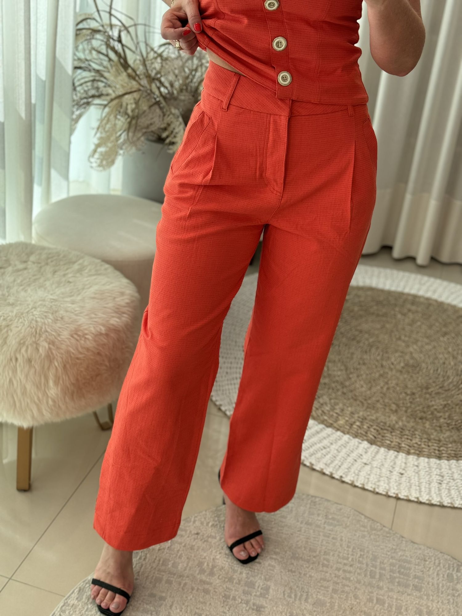 Calça Maria.Valentina Pantalona Laranja 