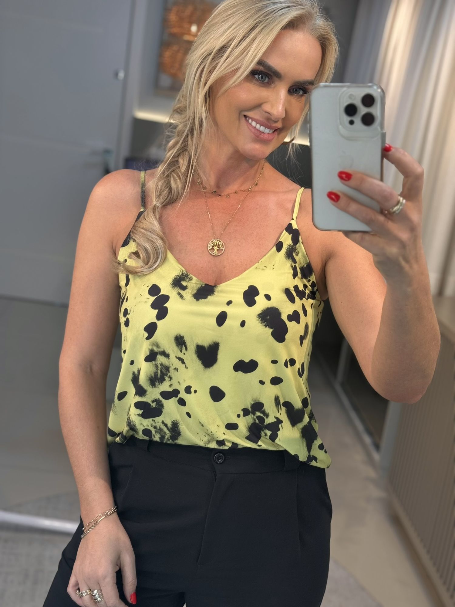 Blusa com Alças Estampada Splash