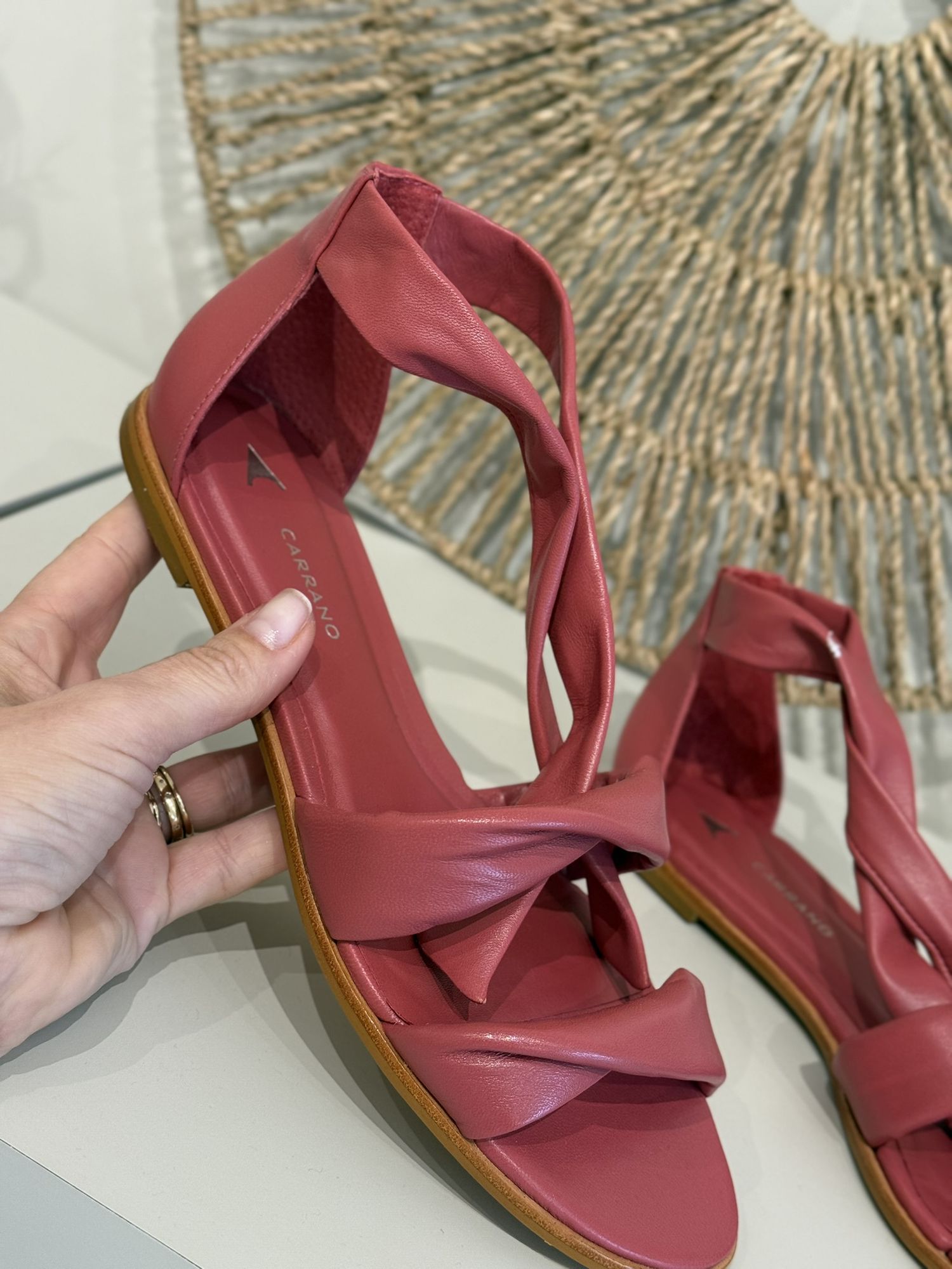 Sandália Carrano Flat Twist Lace Rosa Berry 1609