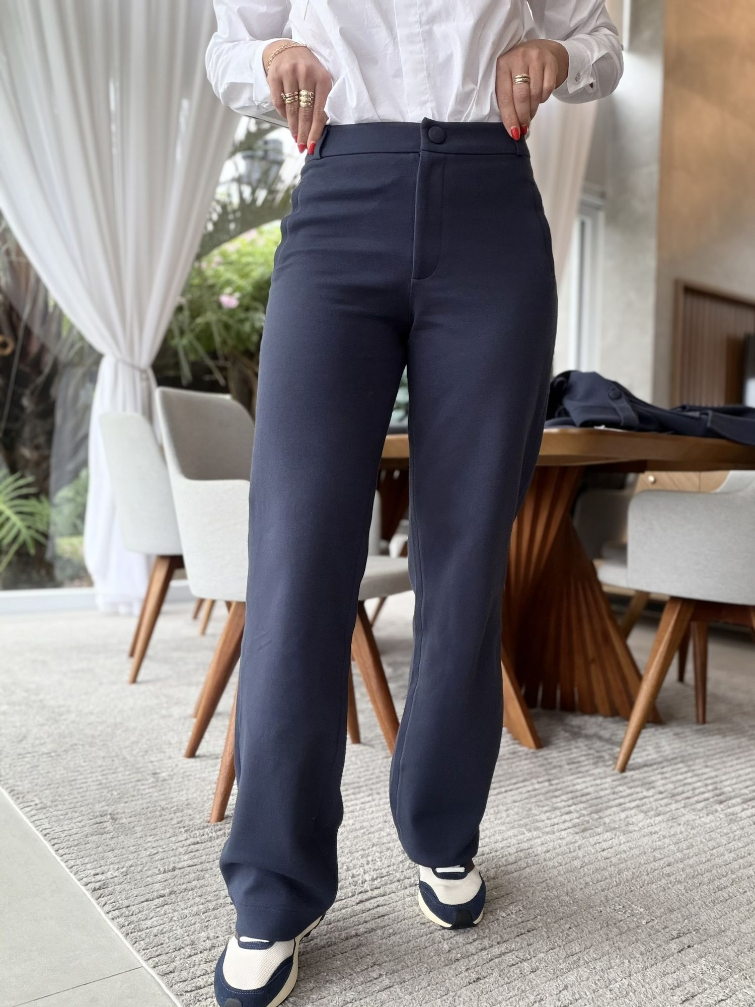 Calça Vanews Reta Madri Azul Marinho 1402