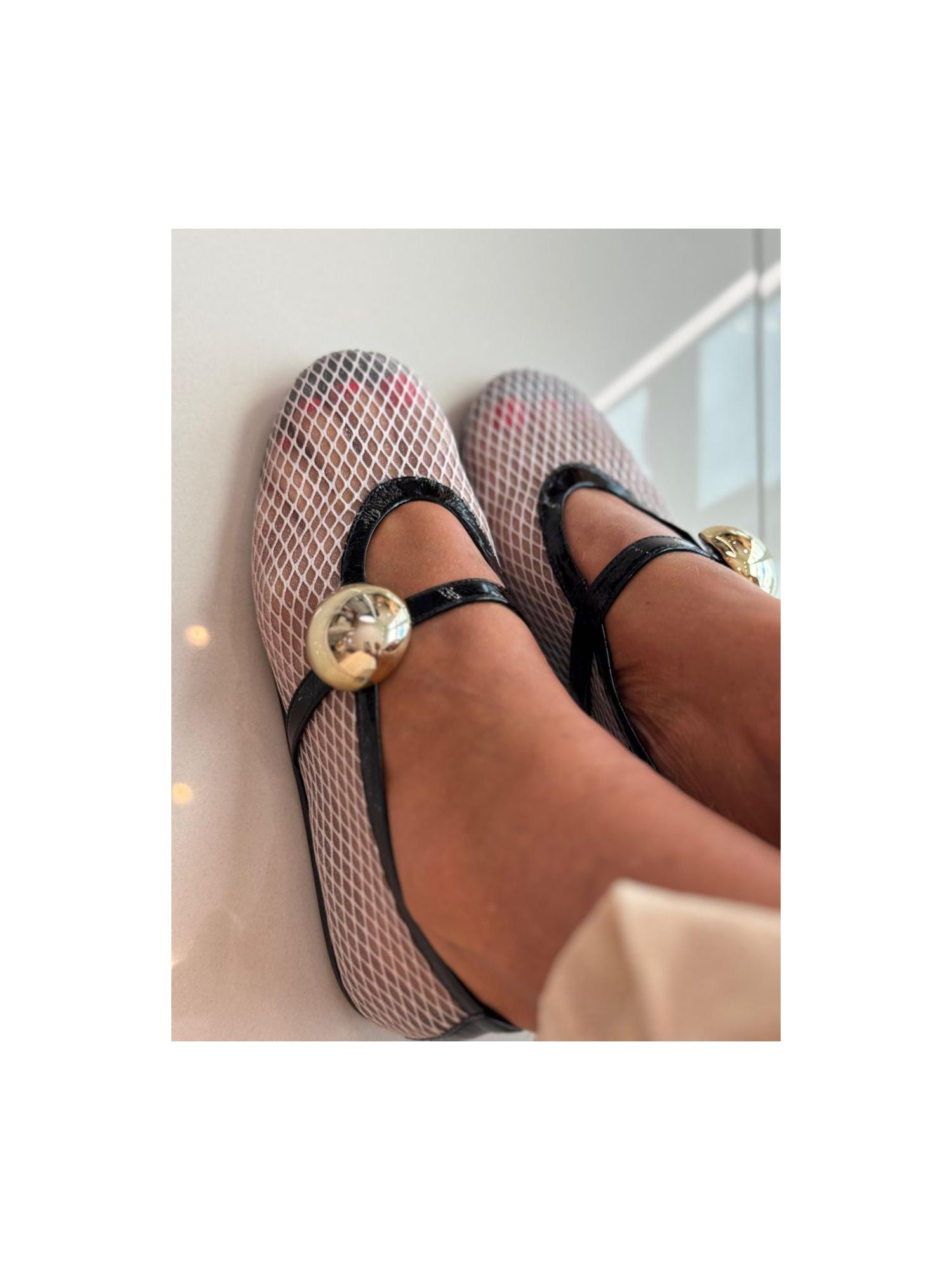 Sapatilha Vicenza Ballerinas Preto Com Bege
