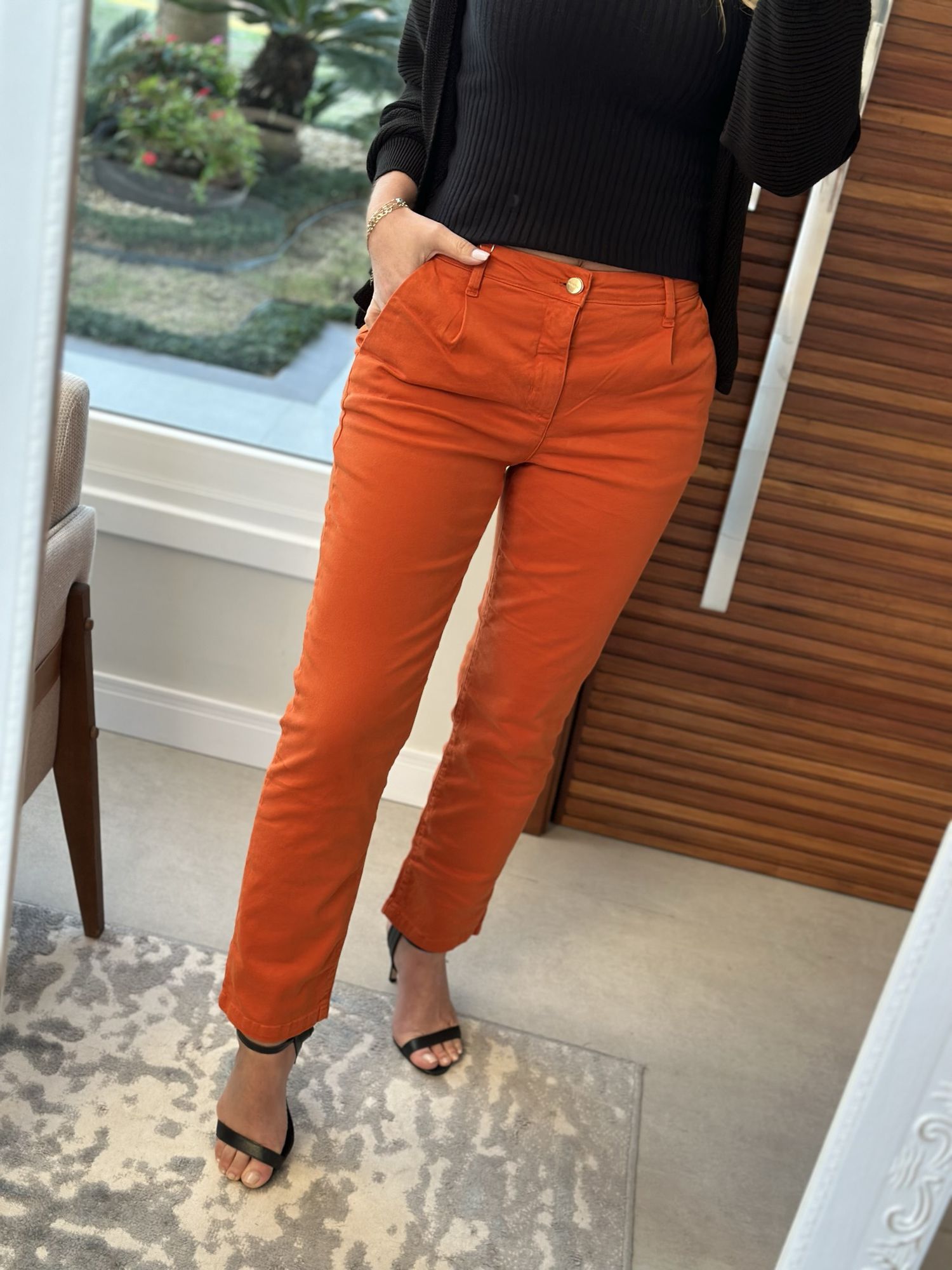 Calça jeans Alfaiataria Marrom União 